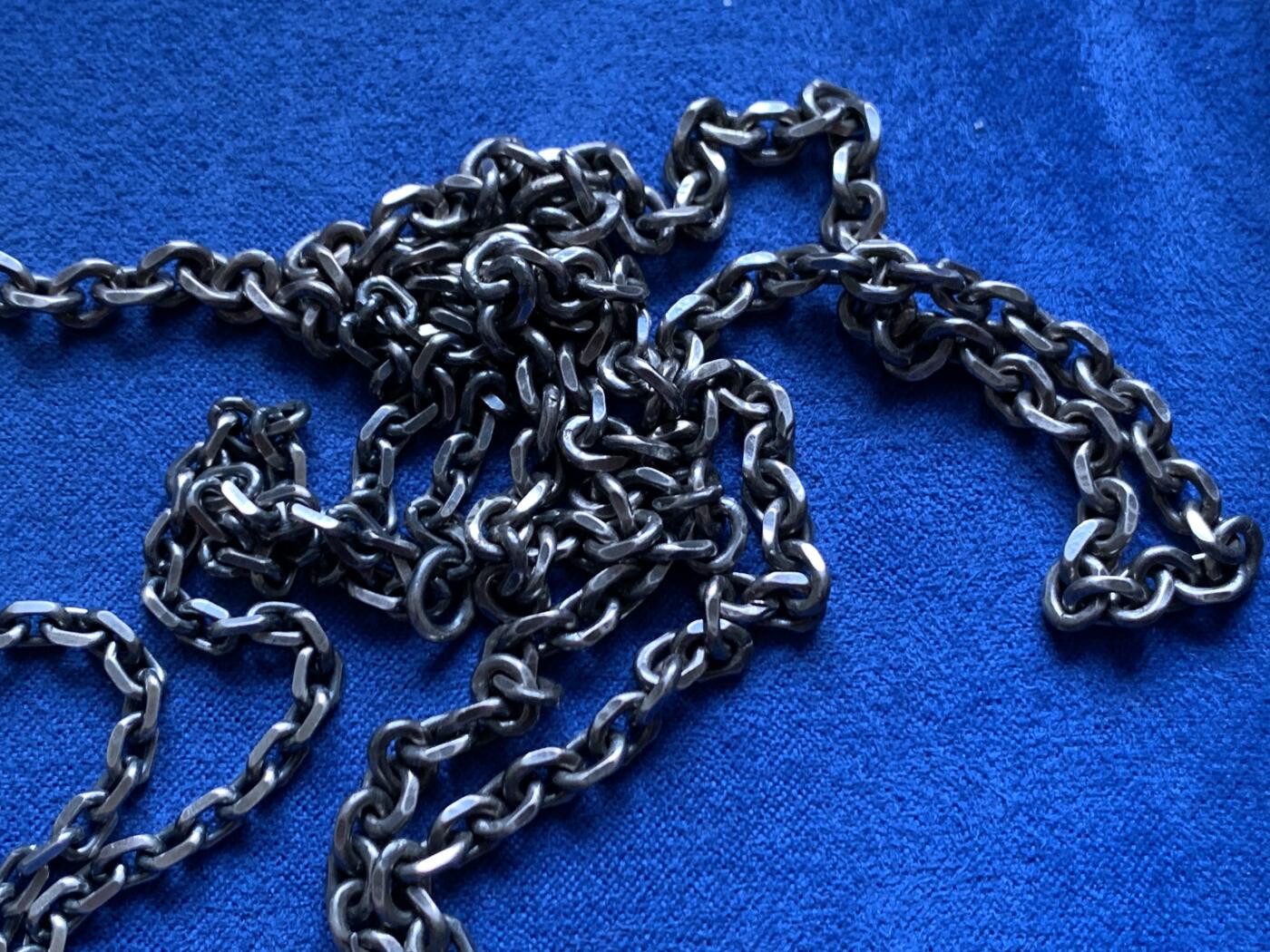 《竞宝斋》第455场 周日，周一 2场连拍 （全场包邮，欢迎送拍） 925银 发黑做旧银项链 3条 共69.9克