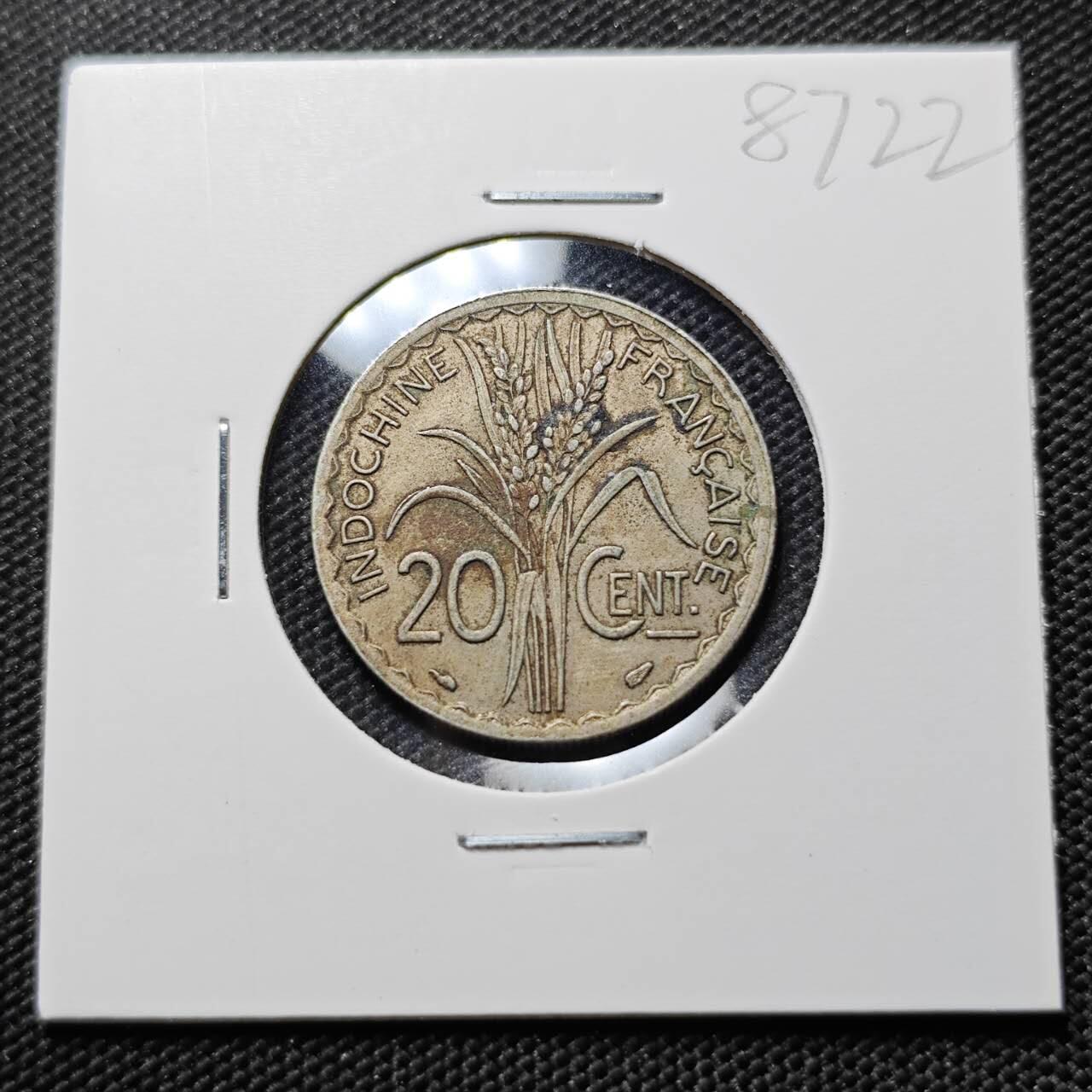 KK钱币收藏小铺  第387期  2月预留时间 周末发货  法属印支20分