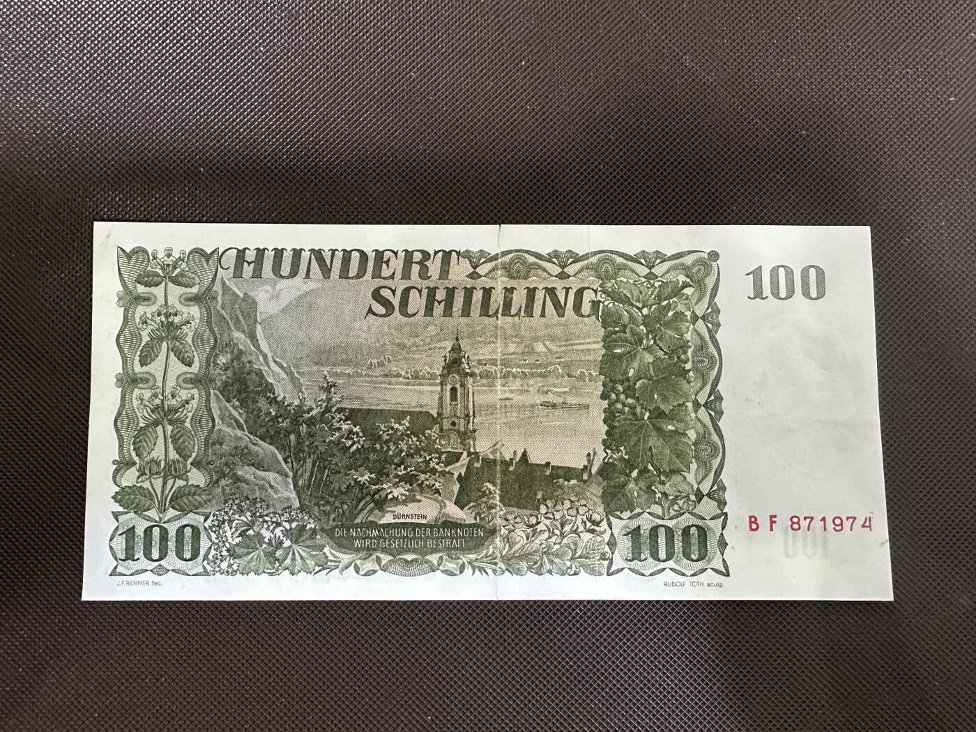 喜羊羊钱币收藏2025第12期(流通品相场) 奥地利	P-133 1954年100先令		品相如图				BF871974			