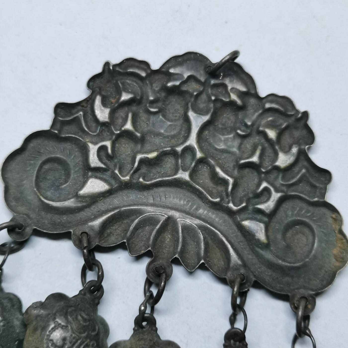 杂件专场93期 清代老银二仙吊坠