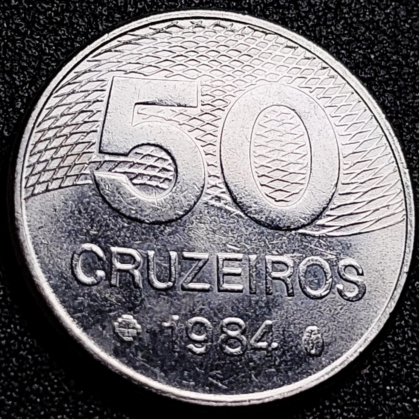 泉币菌-第165场-新年第八场 精品福利场 原光美品 巴西1984年 50克鲁塞罗 钢28mm 