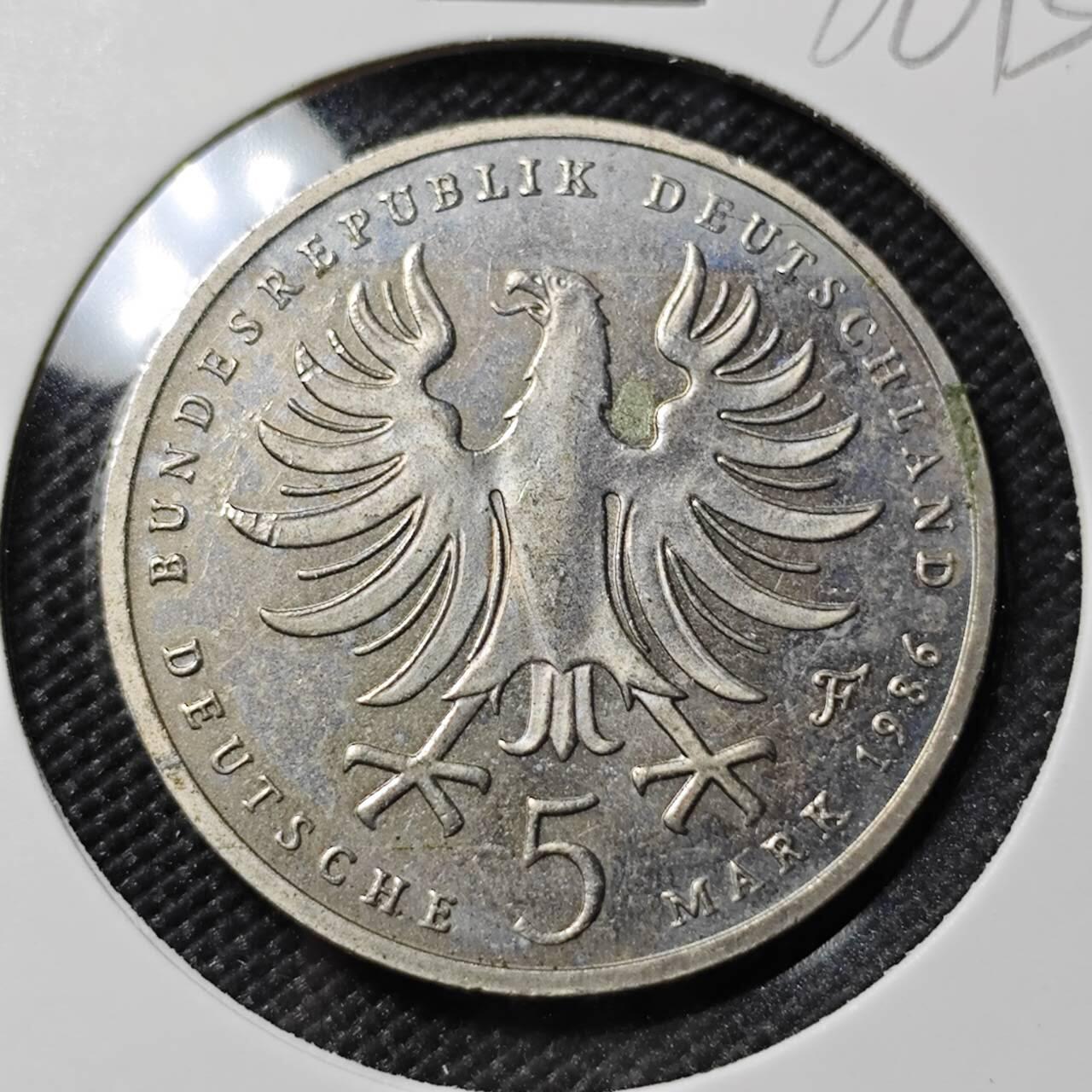 KK钱币收藏小铺  第386期  2月预留时间 周末发货  西德5马克纪念币