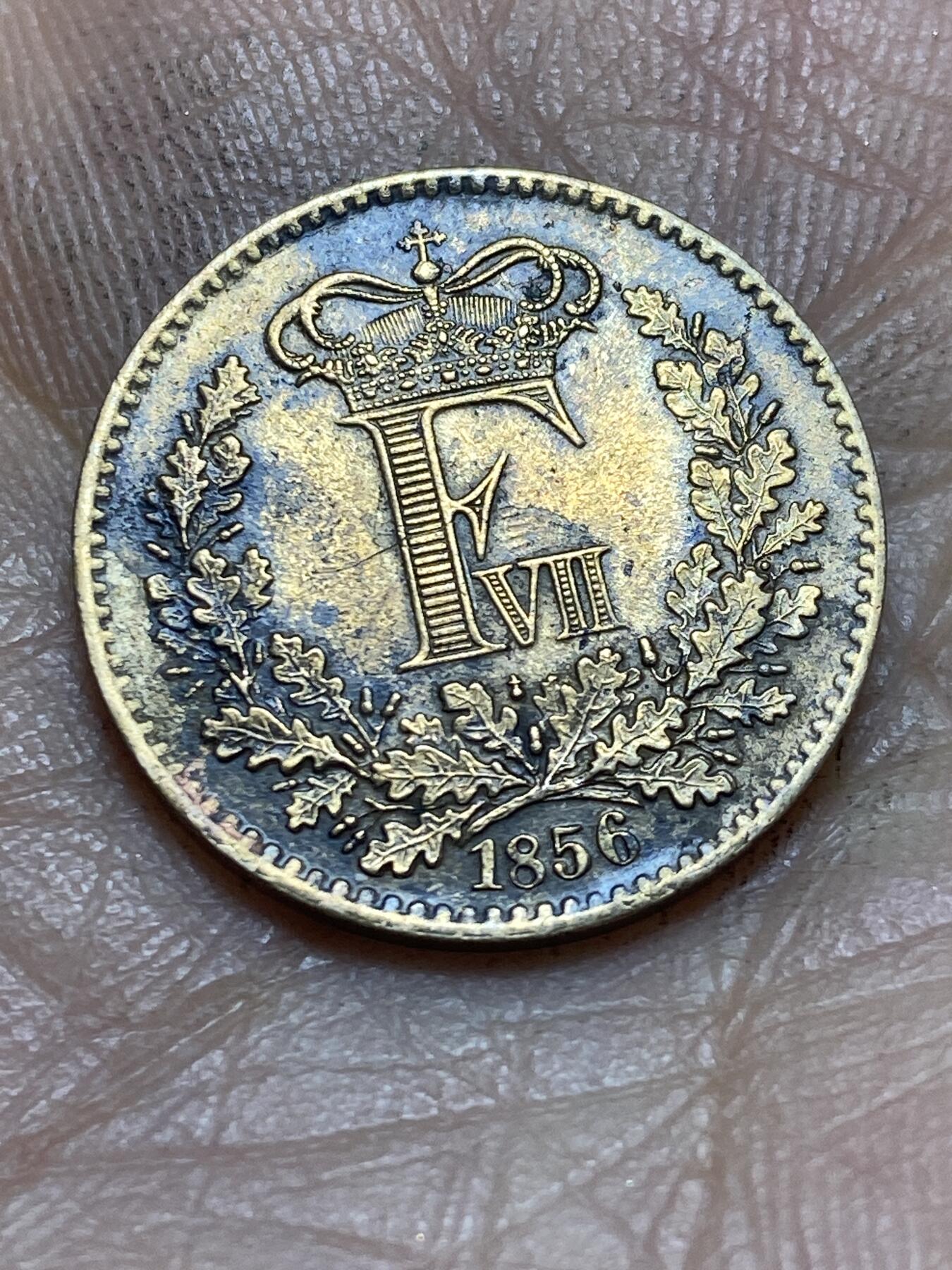 2026年第四场(总第一百七十三场）外国好品散币场(免佣金) 少见好品–丹麦🇩🇰1856年1斯基林(弗雷德里克七世时期)