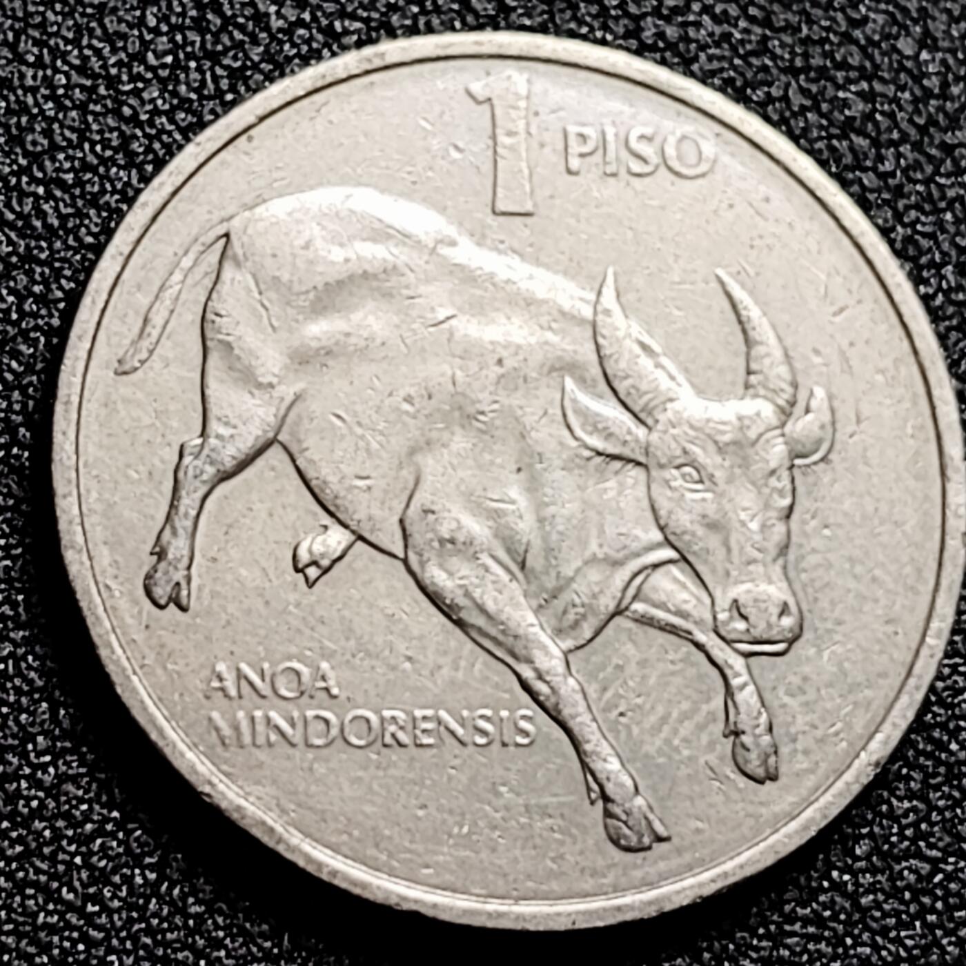 泉币菌-第165场-新年第八场 精品福利场 公牛 菲律宾1比索硬币 直径29MM 