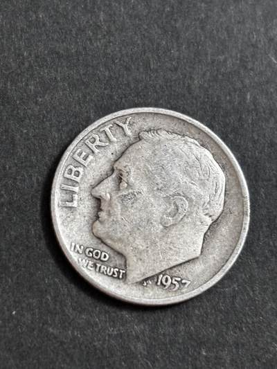 文馨钱币收藏 2026新年第二场（第 288 场）【长期接代拍品】 - 1957 年美国罗斯福 10 美分银币 D 版 900 银