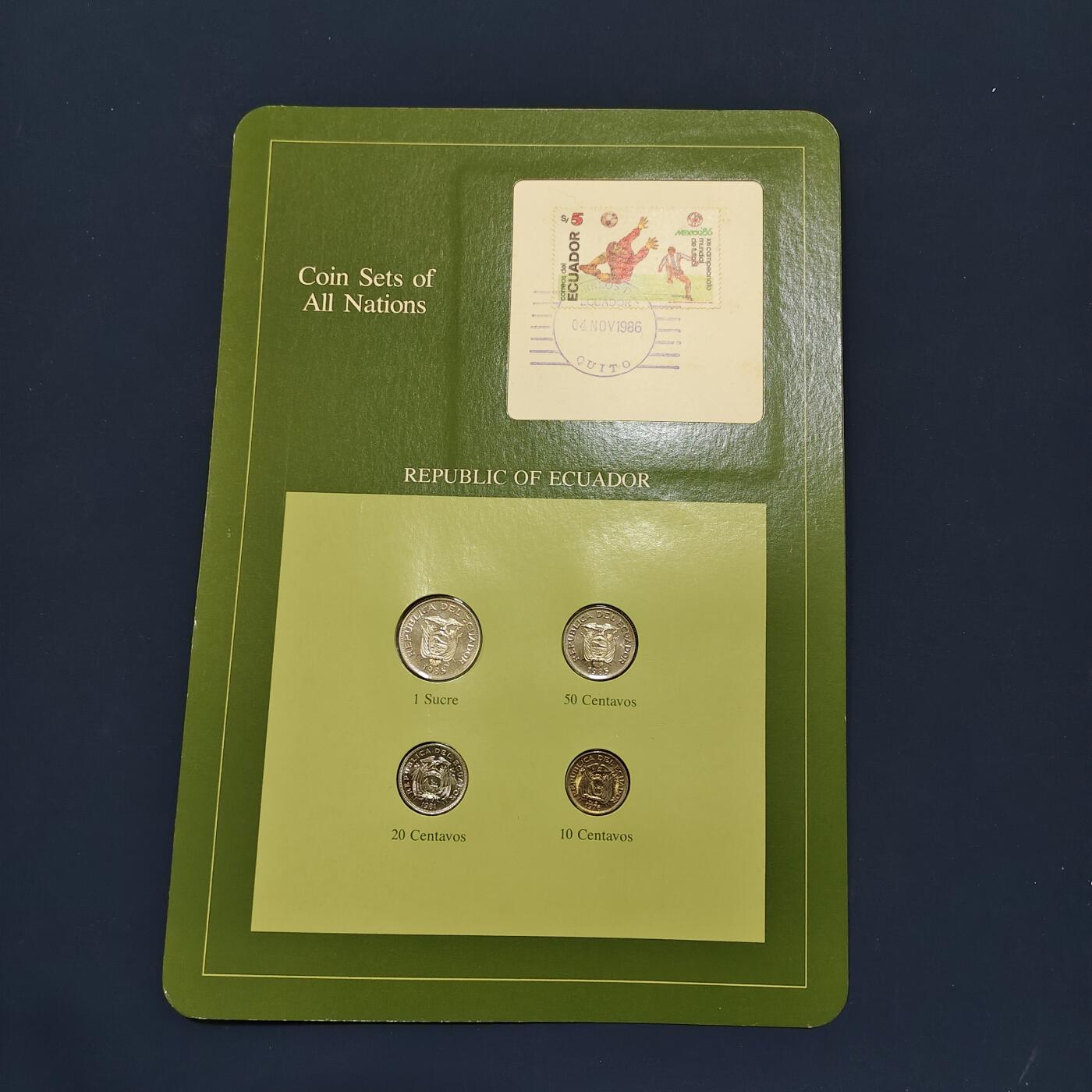 【全场包邮】纯粹捡漏拍492场【封装套币专场】-注意佣金 【富兰克林·世界各国硬币系列邮币卡】厄瓜多尔共和国