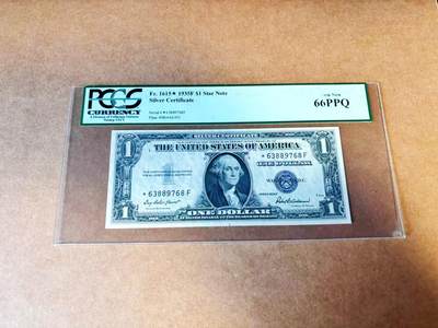 【Blue Auction】世界纸币精拍第772期——18级TOP拍卖/信誉/品质/专业/高效💫 - 【补号】美国 1935F 1美金 PCGS66EPQ