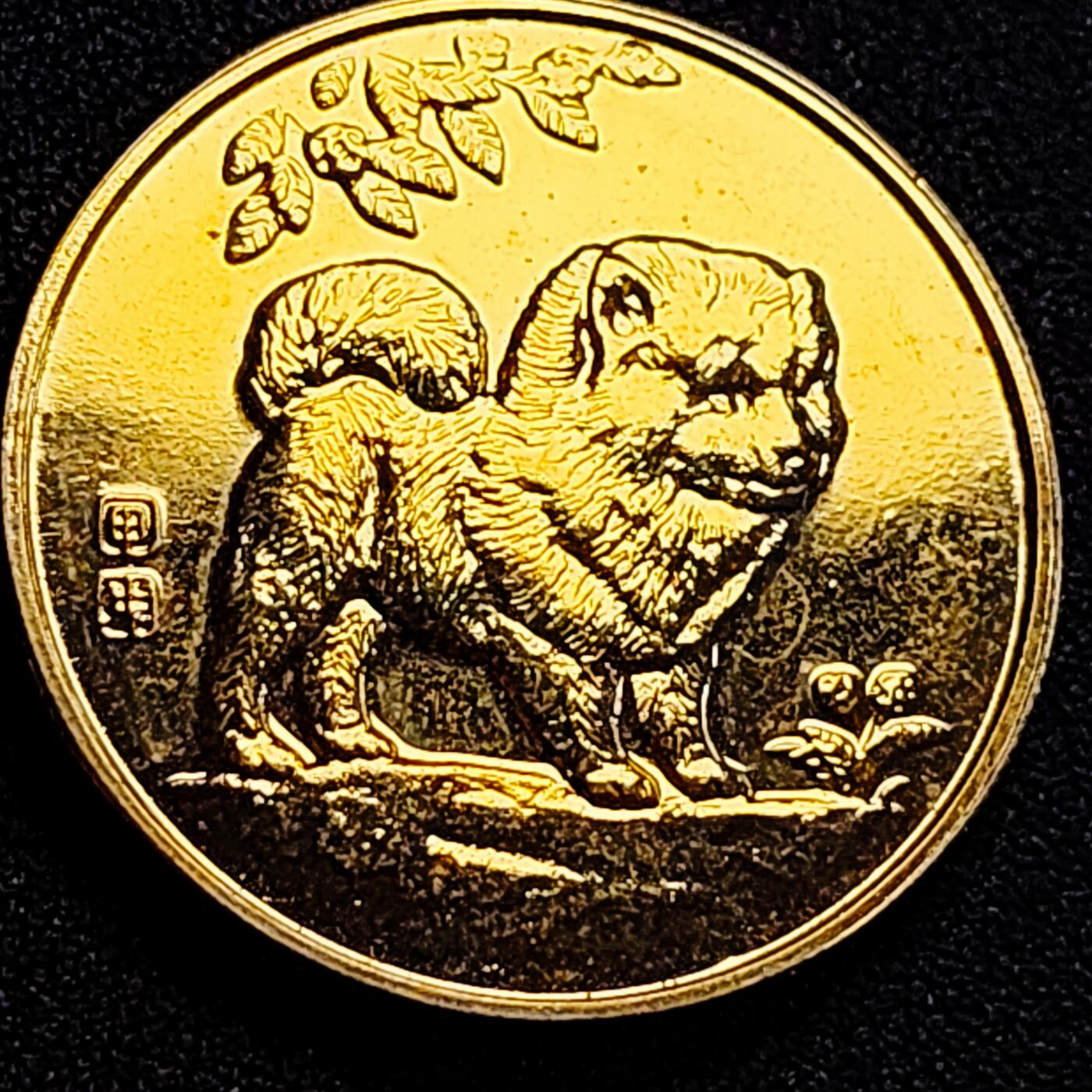 泉币菌-第163场-新年第六场 精品福利场 1994年狗年镀金纪念章 金币总公司 发行 32mm 看不懂国内纪念币 自定义