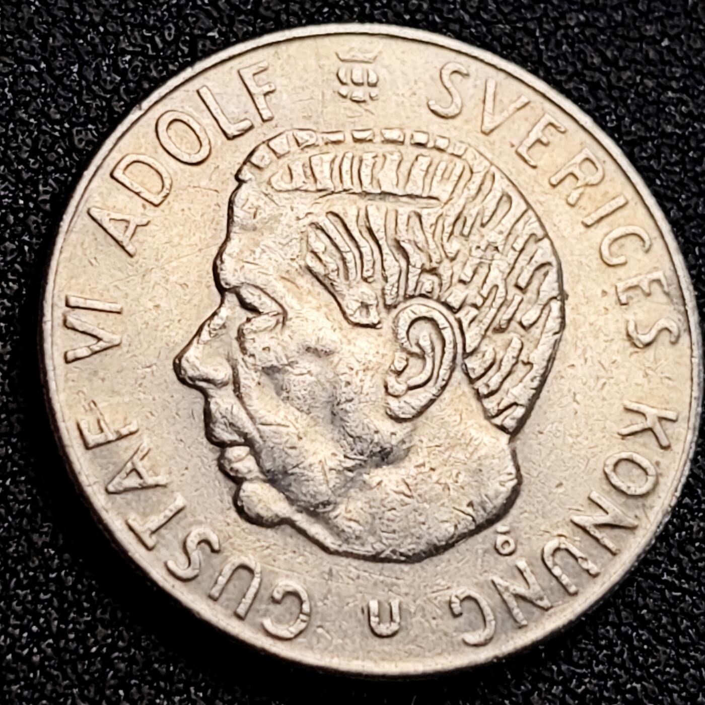 泉币菌-第164场-新年第七场 精品福利场 瑞典1973年1克朗铜镍币，古斯塔夫六世国王，25mm