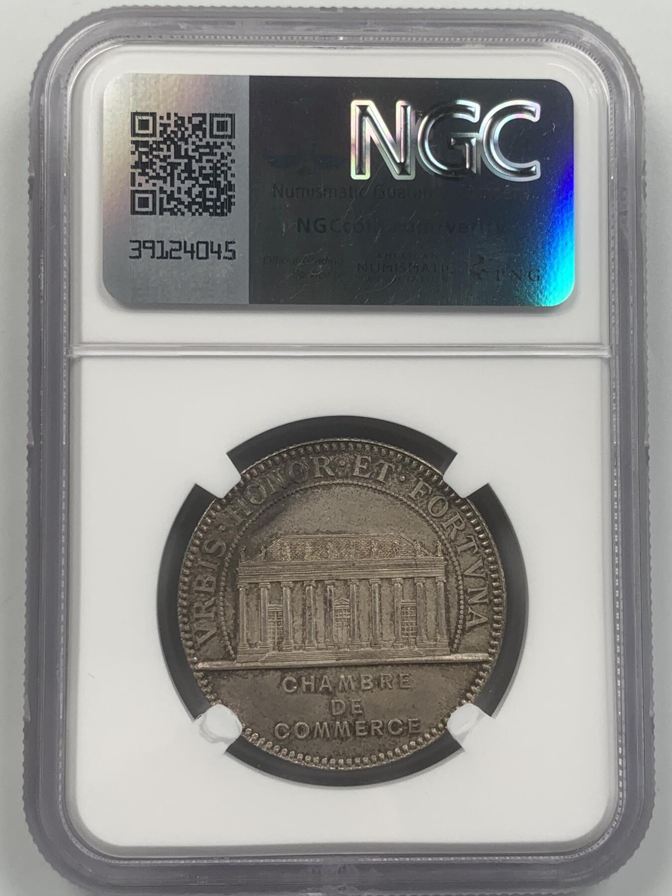 掌中浮雕-藏着的欧洲第048场 NGC MS64 ：法国南特市商会银章，32mm