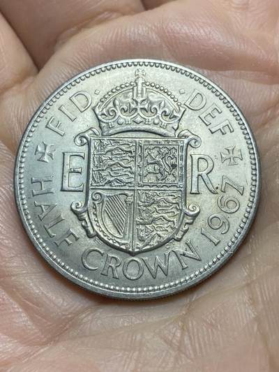 2026年第四场(总第一百七十三场）外国好品散币场(免佣金) - 英国🇬🇧1967年半克朗(伊丽莎白二世青年桂冠第二版，普制币关门年)