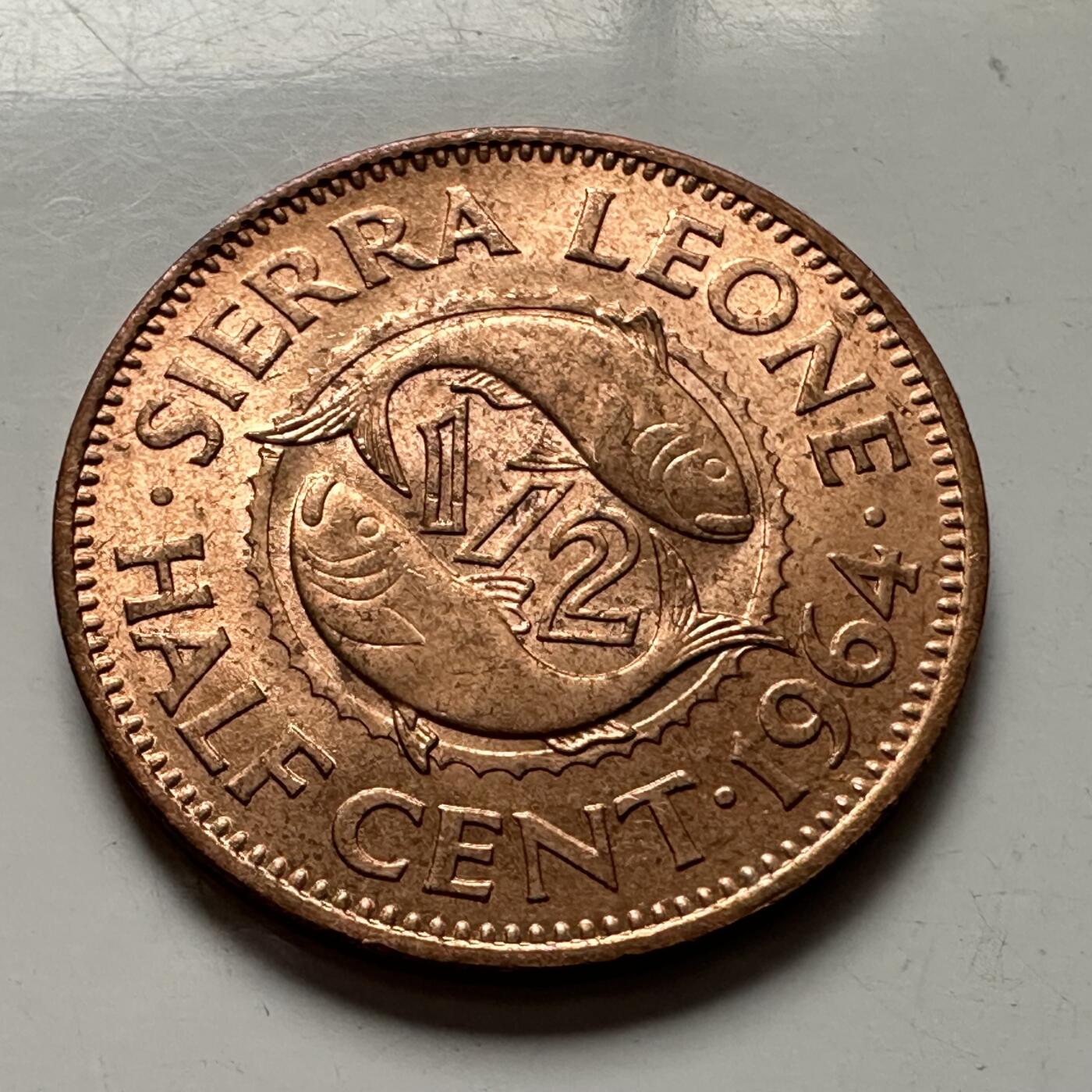 🌹外币初藏🌹🐯2026年第3场  每周二四六晚8️⃣点 接代拍 塞拉利昂1964年1/2分 半分