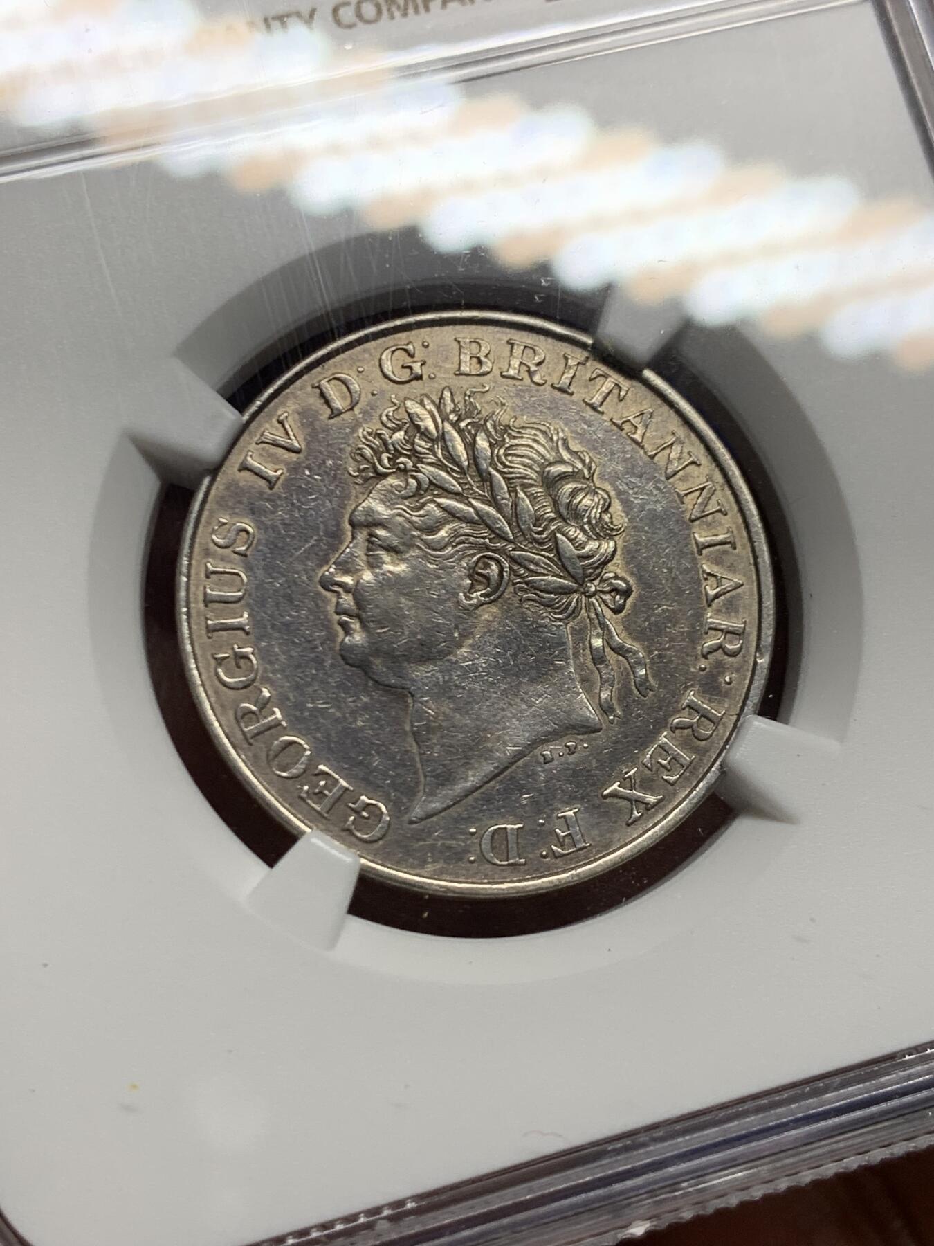 《竞宝斋》第455场 周日，周一 2场连拍 （全场包邮，欢迎送拍） NGC AUD 英属锡兰（斯里兰卡） 1821年 1立克斯 银币 正面为乔治四世肖像 细节很好 少见品种