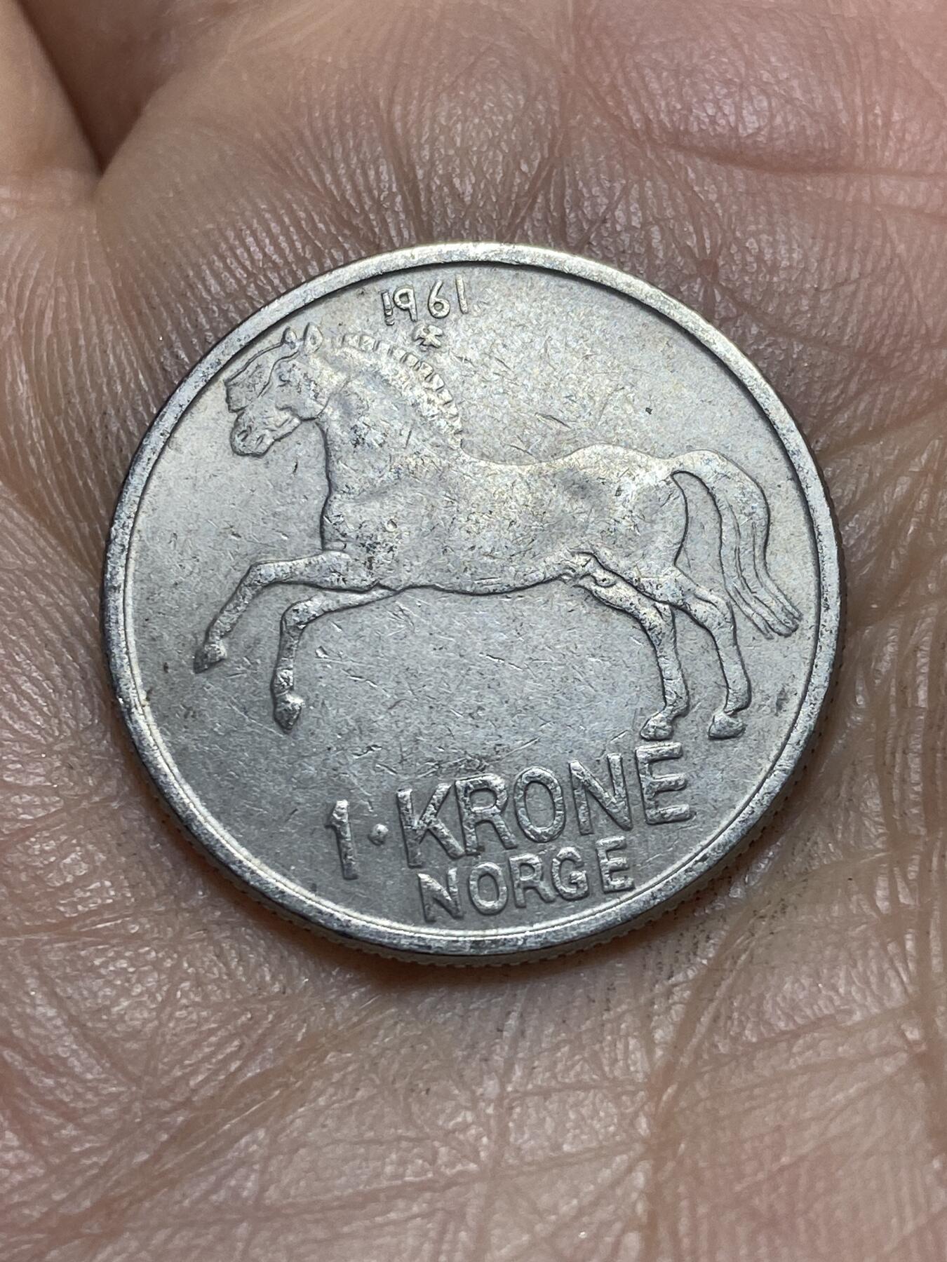 2026年第四场(总第一百七十三场）外国好品散币场(免佣金) 挪威🇳🇴1961年1克朗(奥拉夫五世第一版)