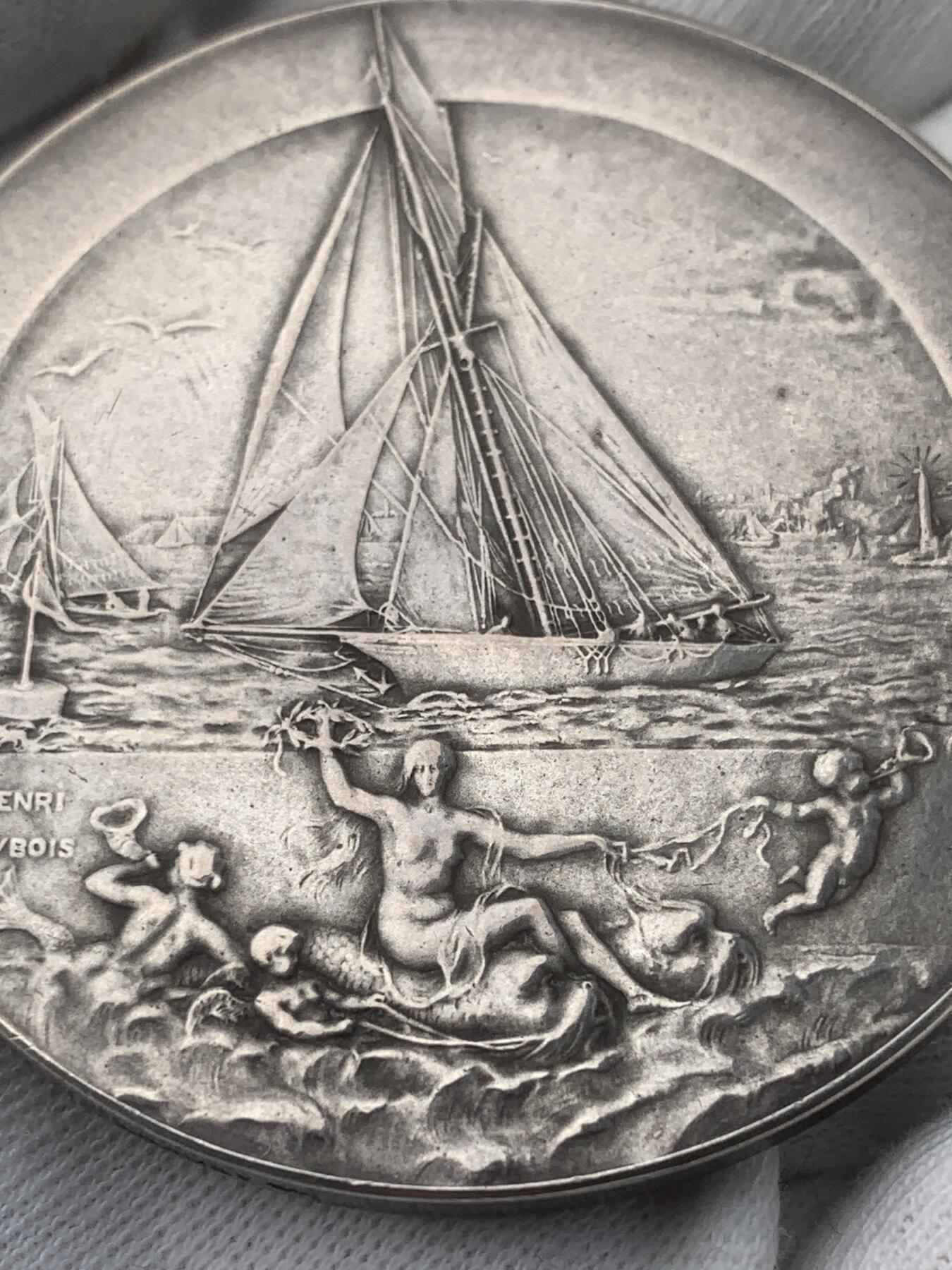 掌中浮雕-藏着的欧洲第048场 法国帆船银章，50mm，61g，Henri dubois雕刻