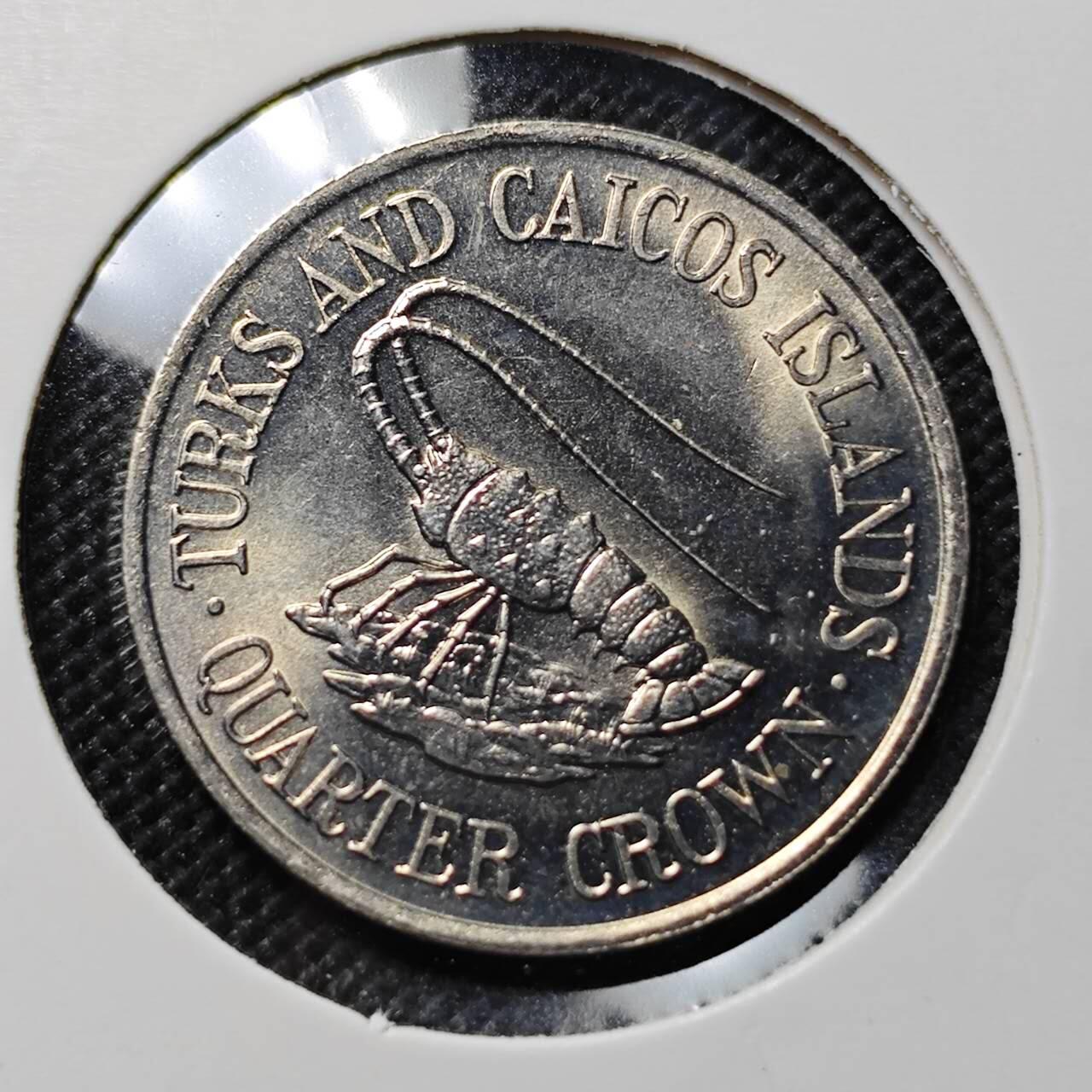 KK钱币收藏小铺  第387期  2月预留时间 周末发货  英属特克斯和凯特斯1/4克朗