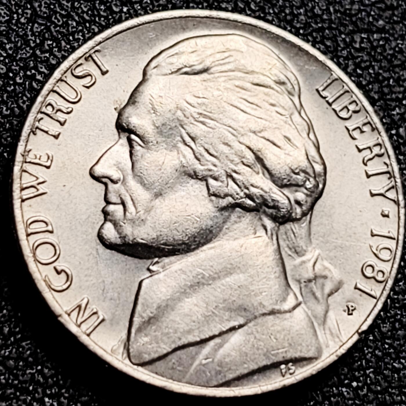 泉币菌-第165场-新年第八场 精品福利场 原光美品 杰斐逊总统 美国5美分1981年 铜镍硬币 21毫米5.0克