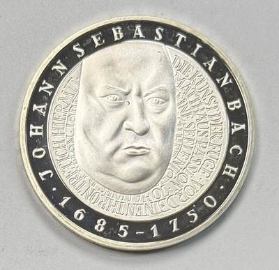 S&S Numismatic世界钱币-拍卖 第118期  - 德国2000年 约翰·塞巴斯蒂安·巴赫逝世250周年 10马克精制纪念银币，15.5克925银，品相如图
