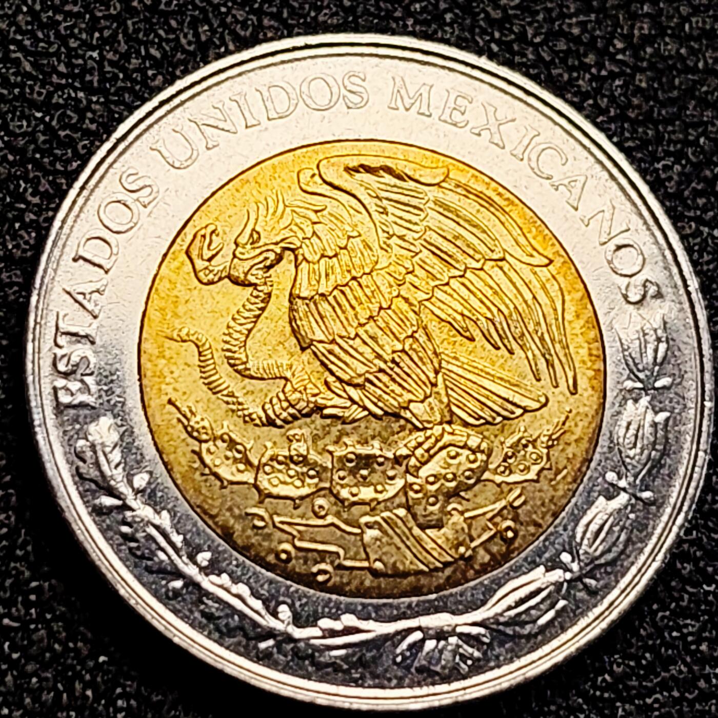 泉币菌-第164场-新年第七场 精品福利场 原光极美 墨西哥1新比索硬币 美洲双金属币 21mm