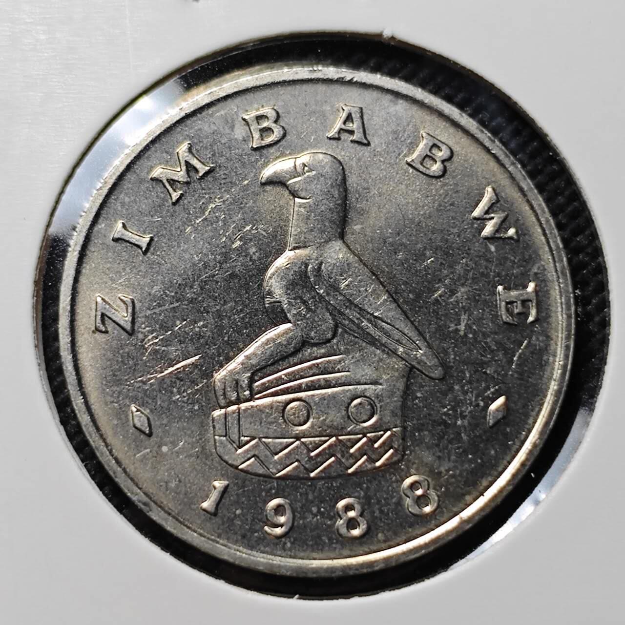 KK钱币收藏小铺  第387期  2月预留时间 周末发货 1988津巴布韦50分  好品