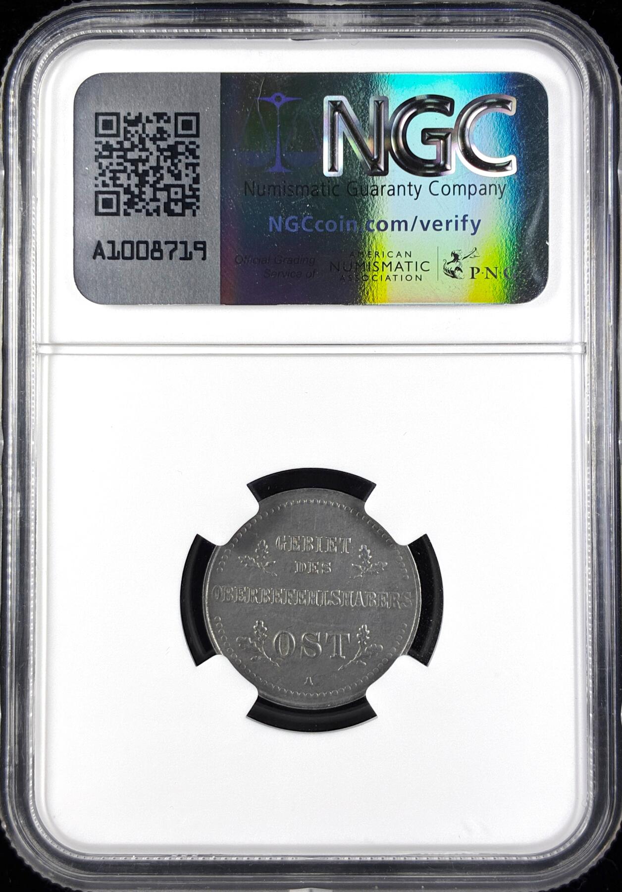 【雨安】【直播拍卖】【第0123期-评级币章】2026-01-10 周六 19:30 [评级德国] Germany 德国 军用货币 1戈比 1916年 一战东部军区 铁十字  NGC-AU