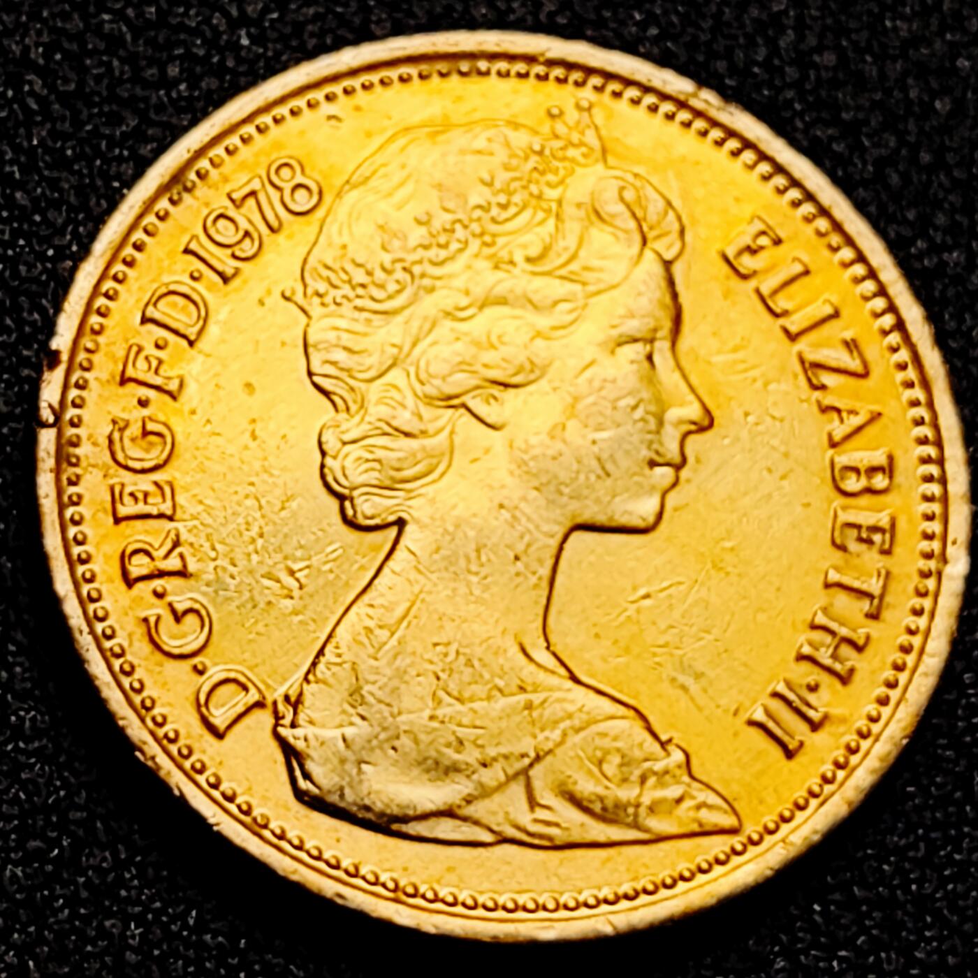 泉币菌-第165场-新年第八场 精品福利场 1978年英国2便士 铜币 威尔士皇冠 狮子雄狮 