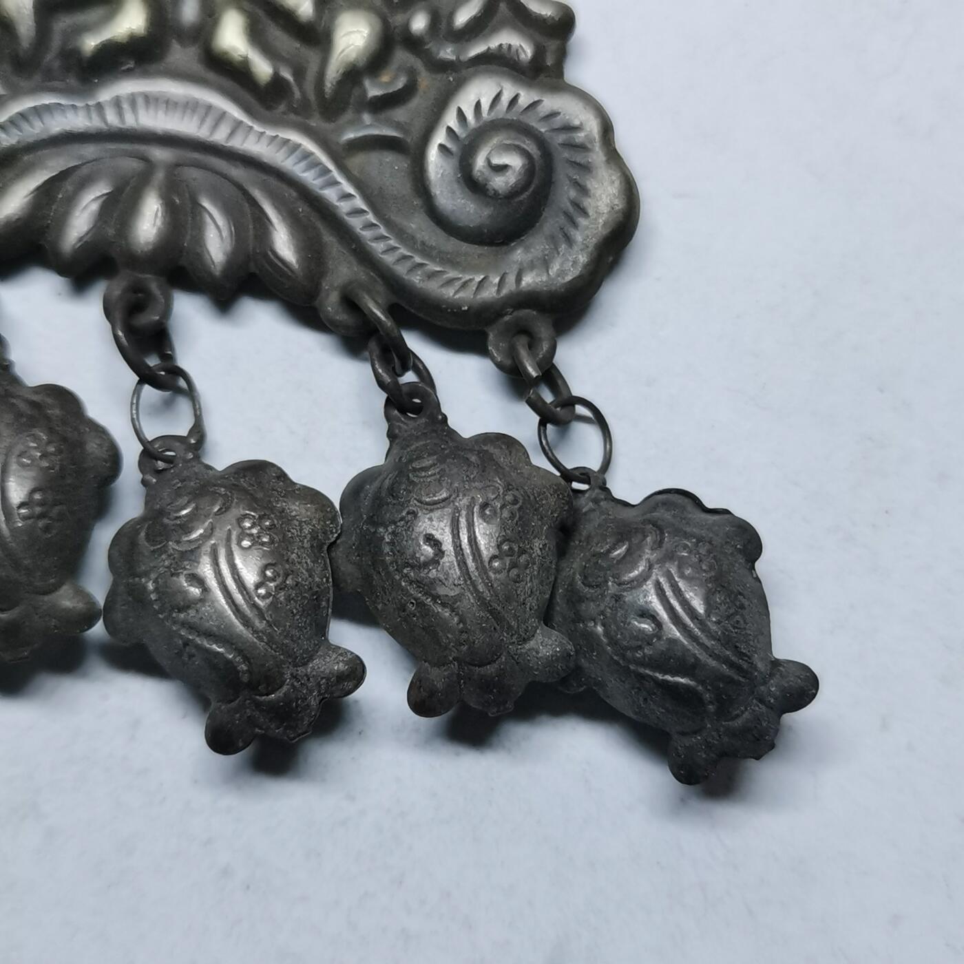 杂件专场93期 清代老银二仙吊坠