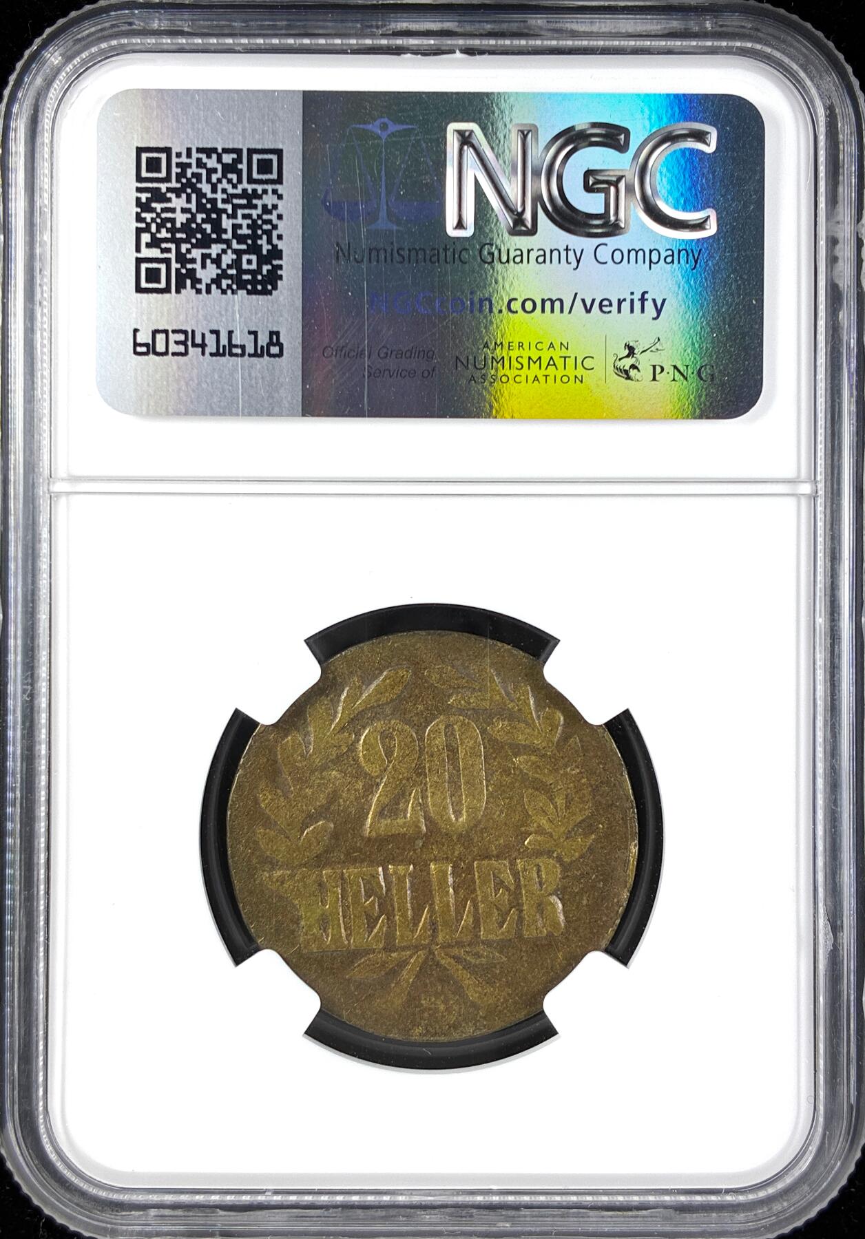 【雨安】【直播拍卖】【第0123期-评级币章】2026-01-10 周六 19:30 [评级德国] Germany 德属东非 20赫勒 1916年T  NGC-AU53