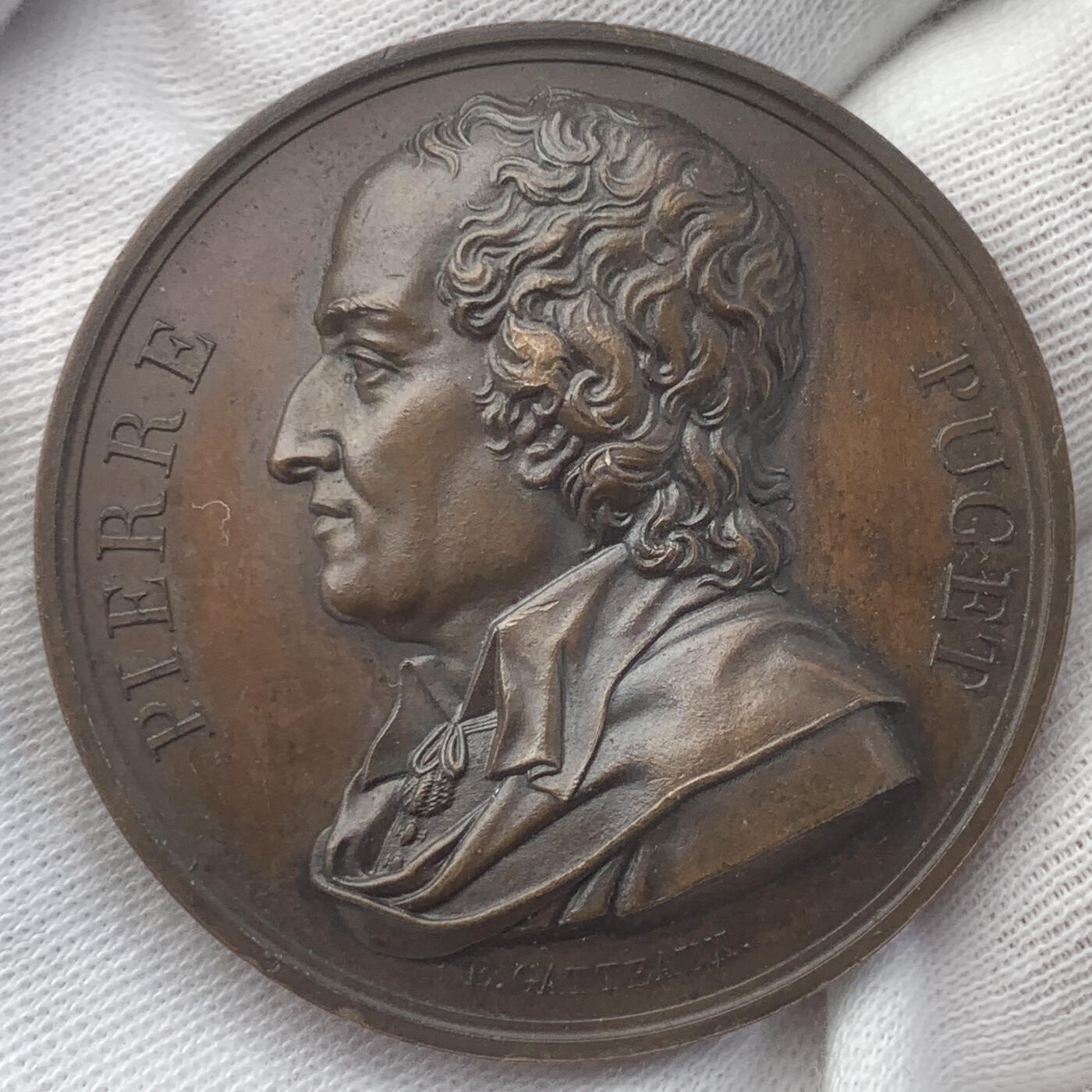 掌中浮雕-藏着的欧洲第048场 1817年法国历史人物铜章，40.7mm