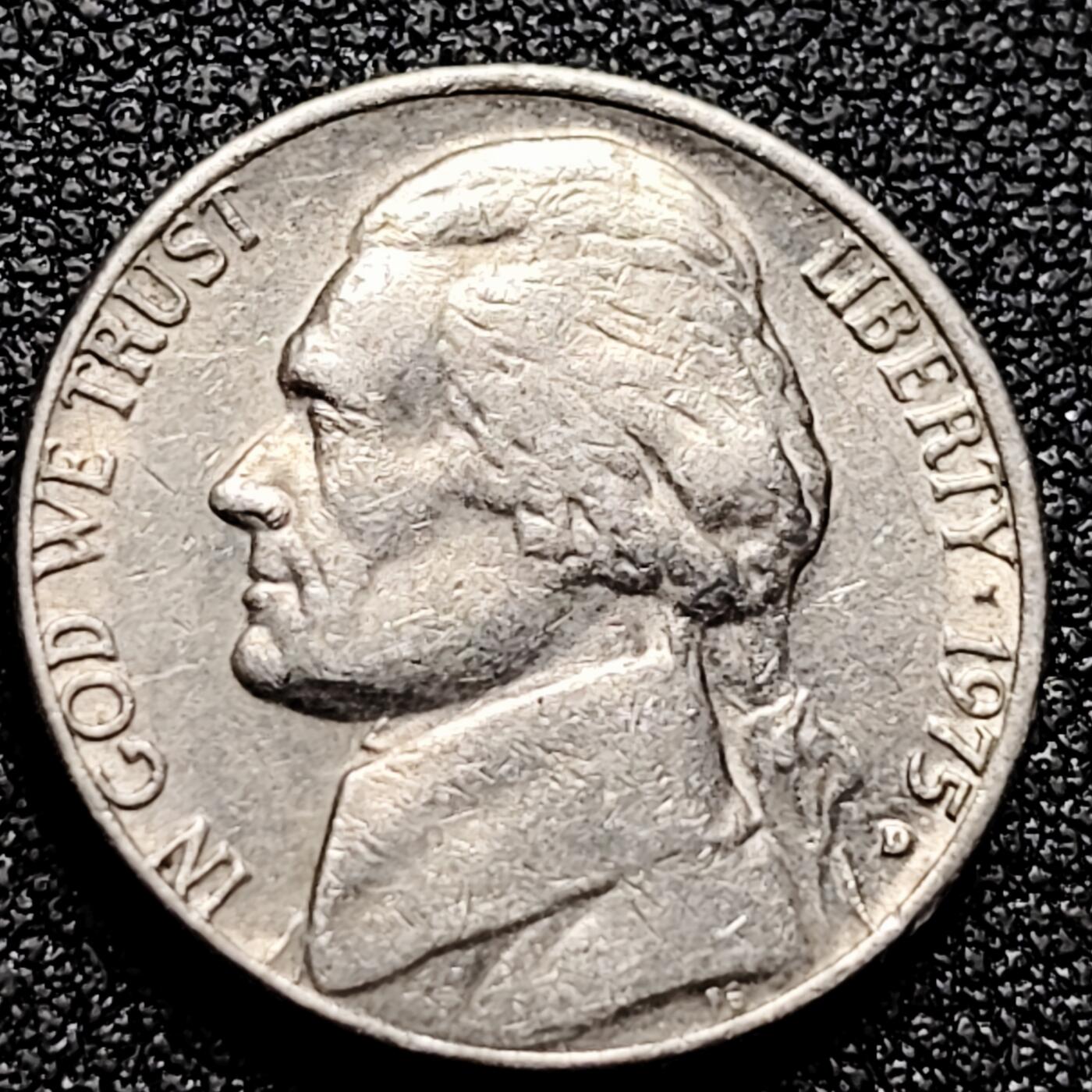 泉币菌-第164场-新年第七场 精品福利场 美国.钱幣5 美分1970年代杰斐逊.总统币硬币.蒙蒂塞洛庄园.21.2mm