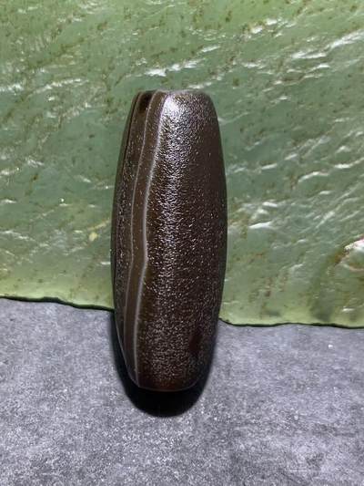 药师玛瑙风化纹随形桶珠一个 - 药师玛瑙风化纹随形桶珠一个