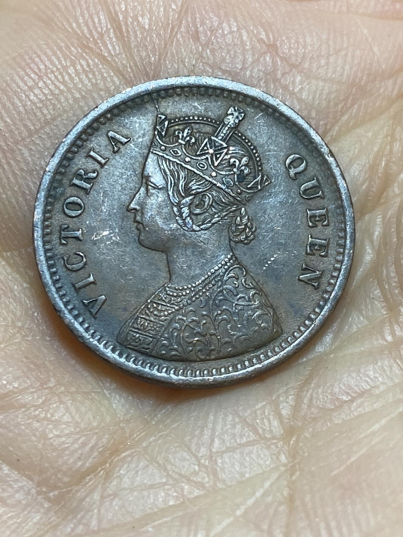 2026年第四场(总第一百七十三场）外国好品散币场(免佣金) 少见好品–英属印度1862年1/2派斯(维多利亚女王中年带冠)