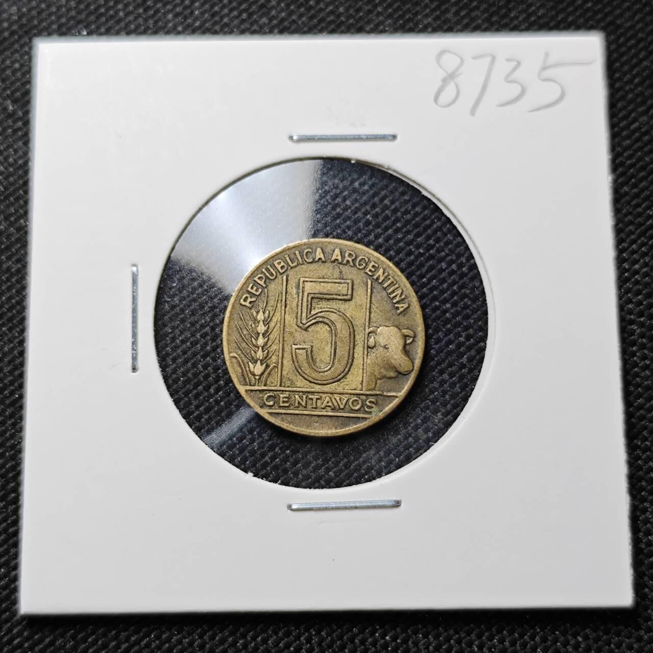 KK钱币收藏小铺  第387期  2月预留时间 周末发货  1948阿根廷5分铜币