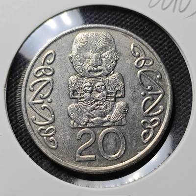 KK钱币收藏小铺  第386期  2月预留时间 周末发货 -  1990新西兰20分 大版