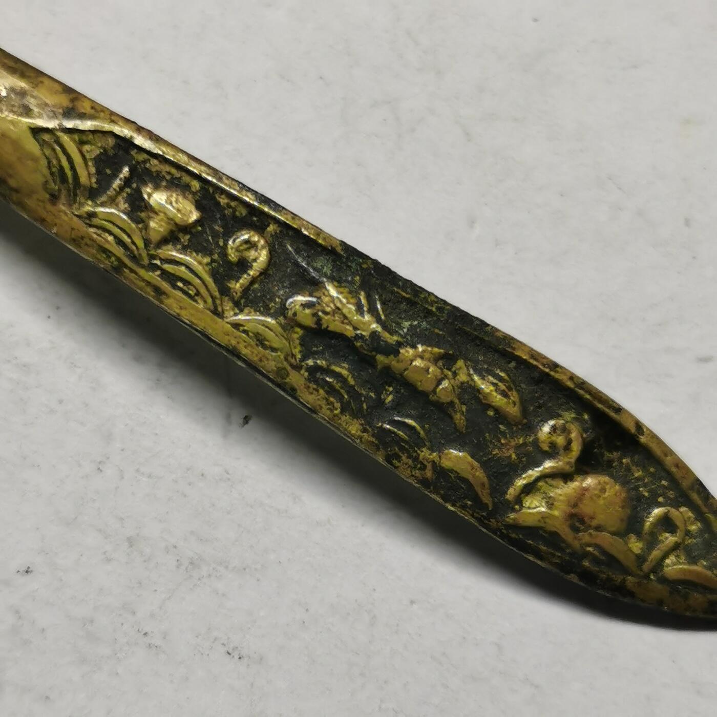 杂件专场93期 清代鎏金发簪，花纹精美