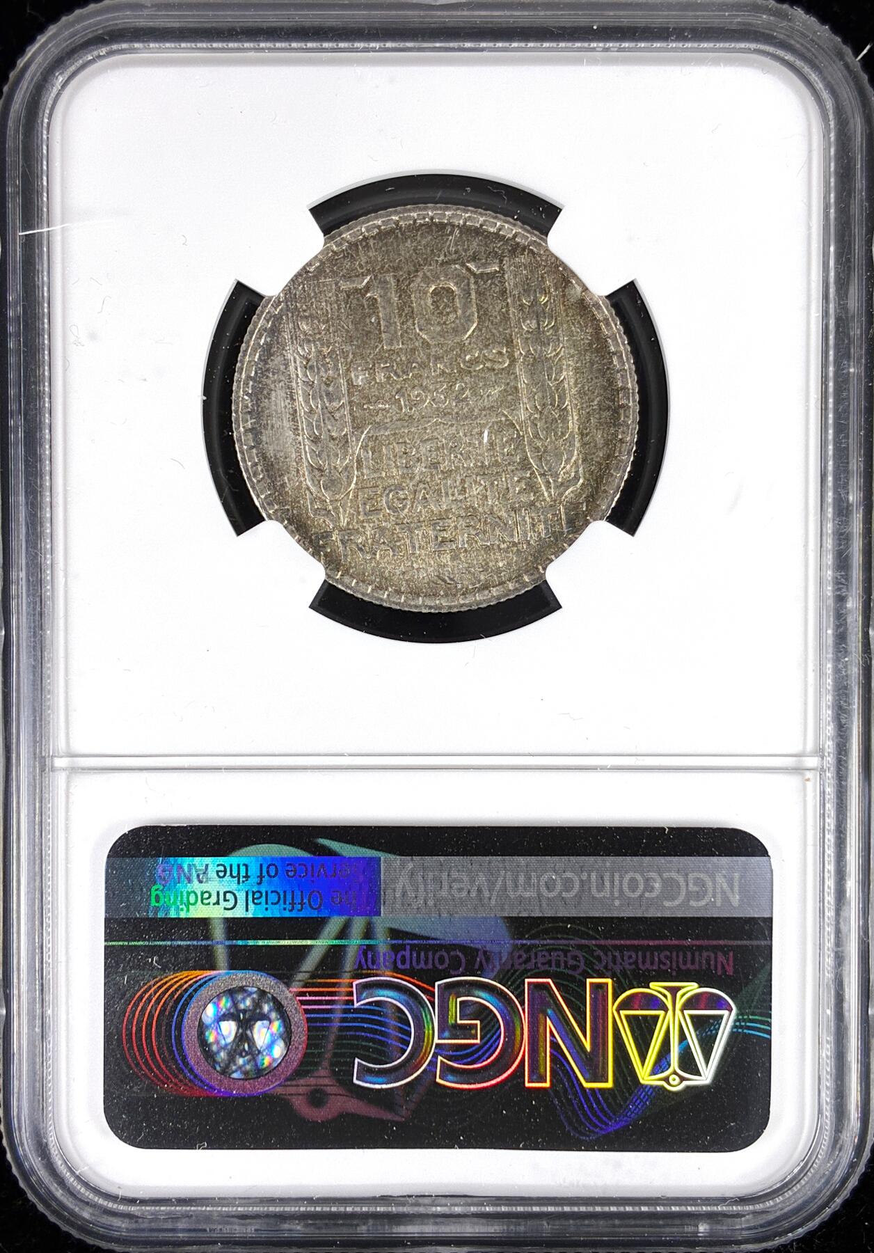 【雨安】【直播拍卖】【第0123期-评级币章】2026-01-10 周六 19:30 [评级法国] France 法国 10法郎 KM#0878 桂冠女神  [10.00 g.,  0.680 Silver] 1932年  NGC-MS63