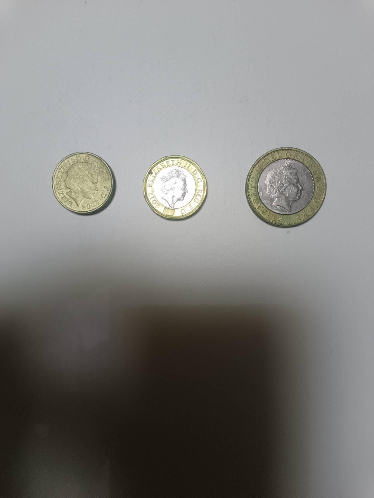 【20260108】非全新纸币和硬币第322场 英国1英镑3枚硬币不同版本