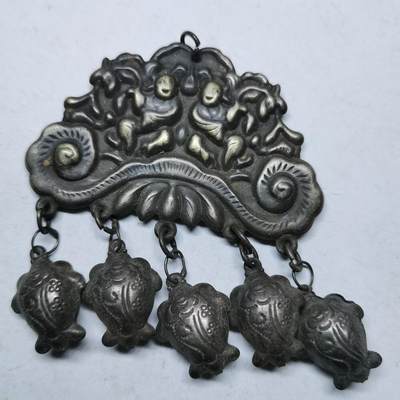 杂件专场94期 - 清代老银二仙吊坠