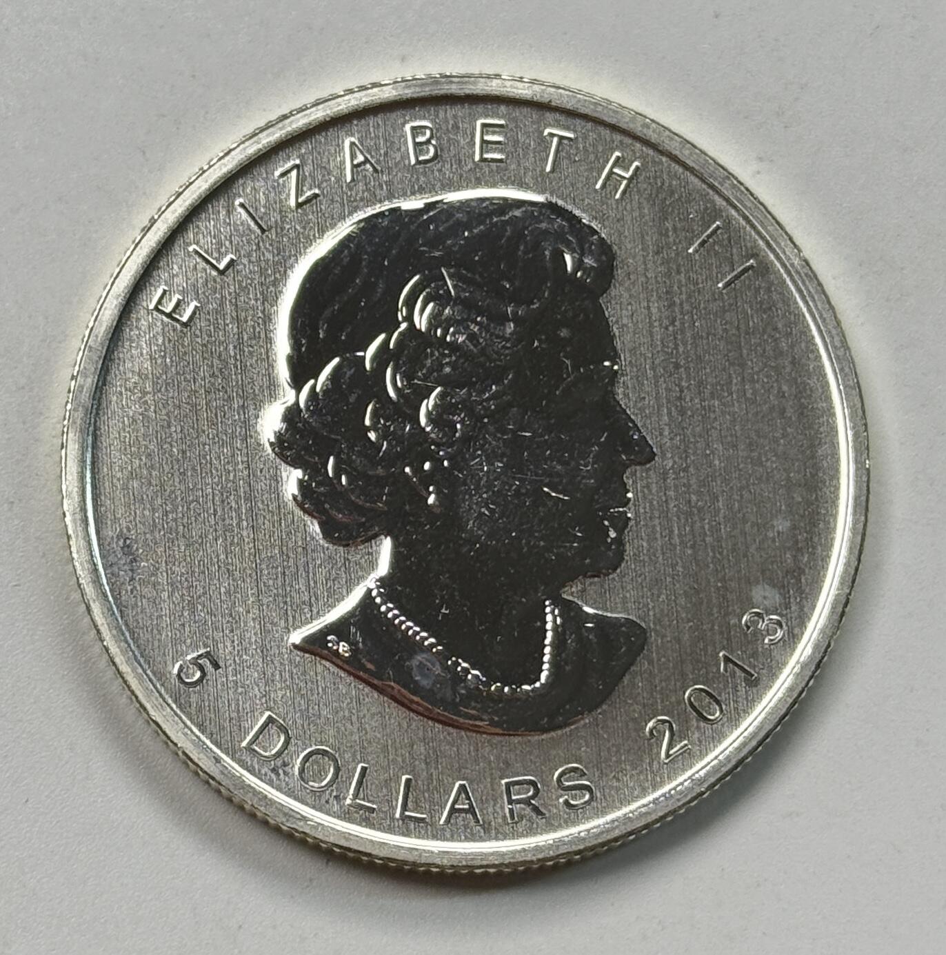 S&S Numismatic世界钱币-拍卖 第118期  加拿大2013年 枫叶 5加元1盎司9999投资银币