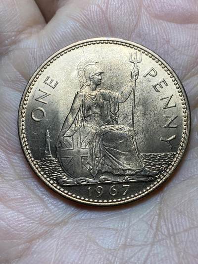 2026年第四场(总第一百七十三场）外国好品散币场(免佣金) - 原光好品–英国🇬🇧1967年1便士(伊丽莎白二世青年桂冠第二版，普制币关门年)