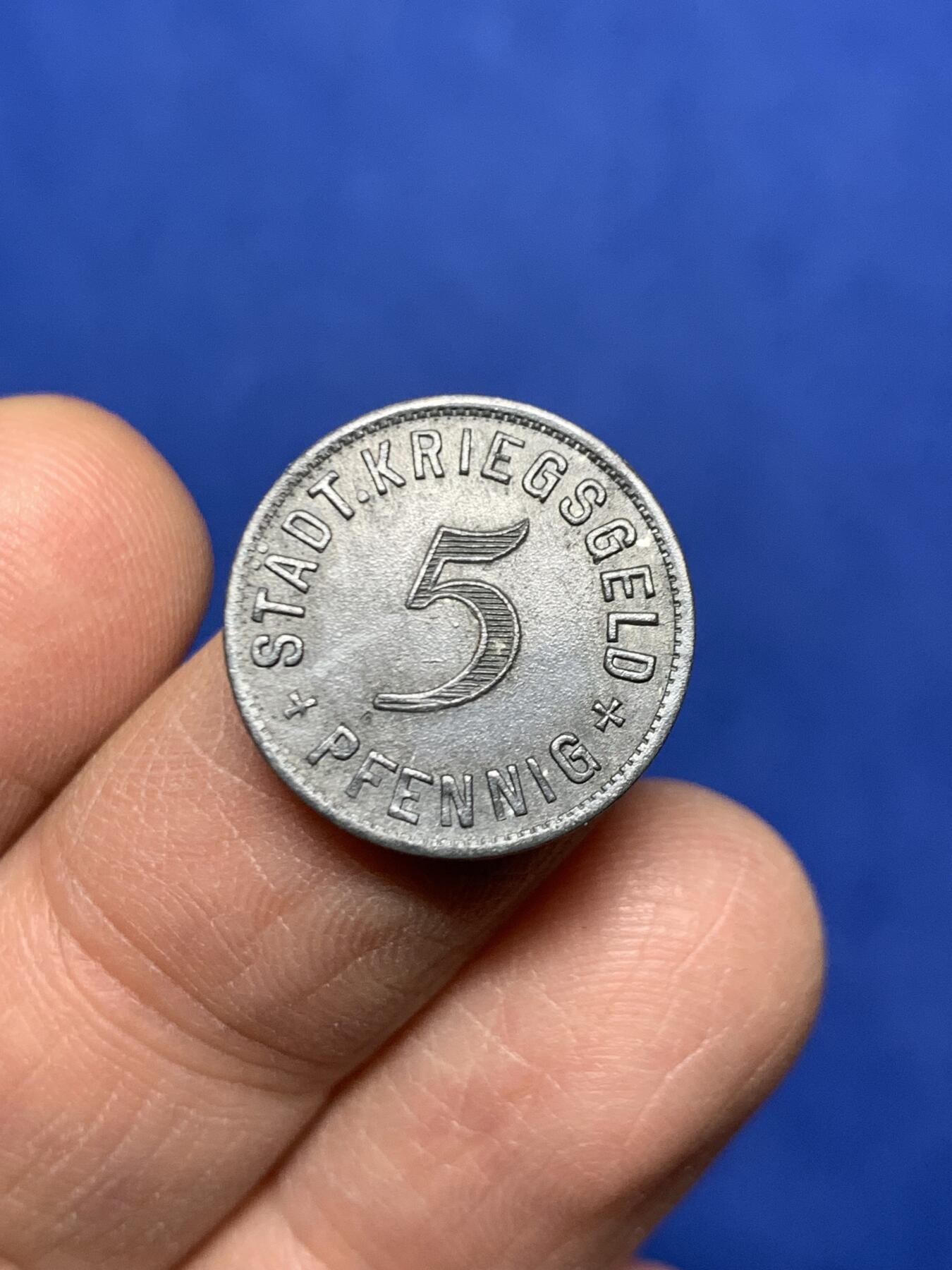 《竞宝斋》第455场 周日，周一 2场连拍 （全场包邮，欢迎送拍） 两枚一组 德国紧急状态币 德里森10芬尼铁币+基希海姆1917年5芬尼锌币