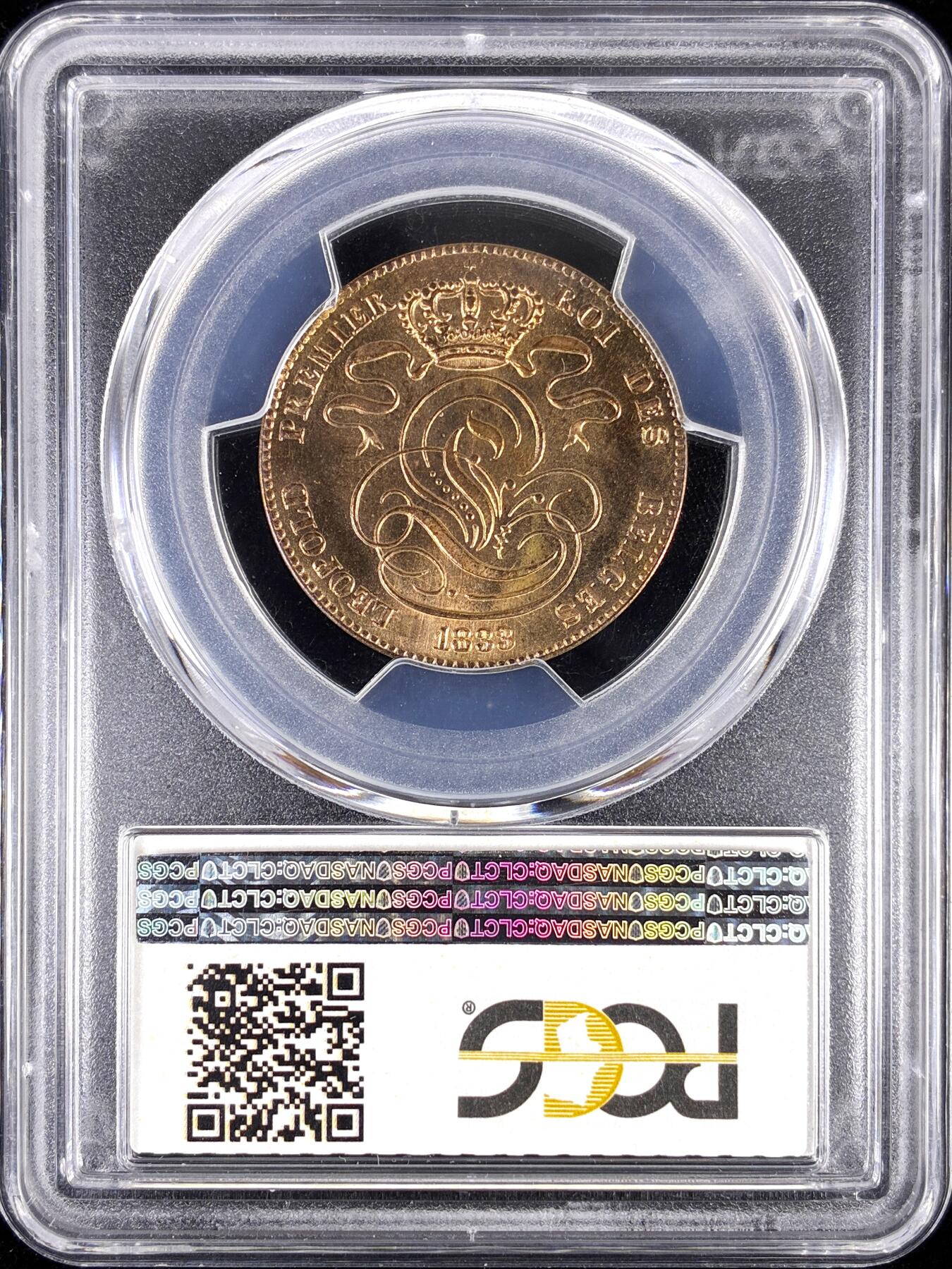 【雨安】【直播拍卖】【第0123期-评级币章】2026-01-10 周六 19:30 [评级欧洲] Belgium 比利时 样币 5分 1833年 PCGS-SP66RD 顶级罕见