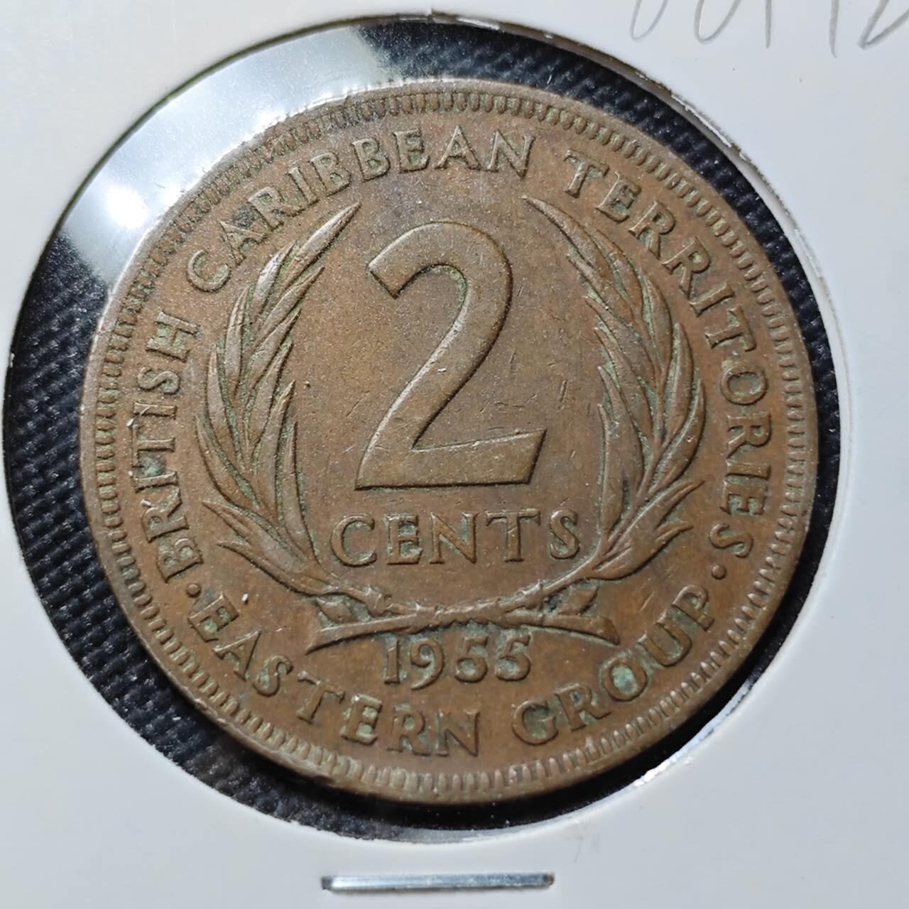 KK钱币收藏小铺  第386期  2月预留时间 周末发货  英属加勒比2分铜币