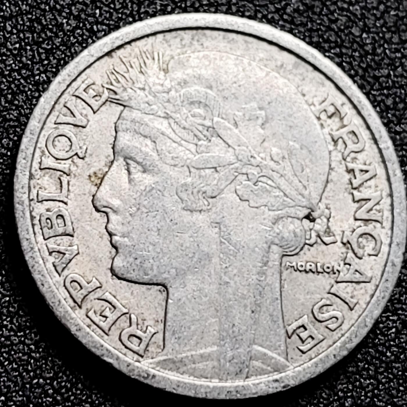 泉币菌-第165场-新年第八场 精品福利场 27mm 法国1950年 2法郎 法兰西女神