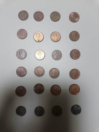 【20260108】非全新纸币和硬币第322场 - 加拿大24枚硬币，有重复