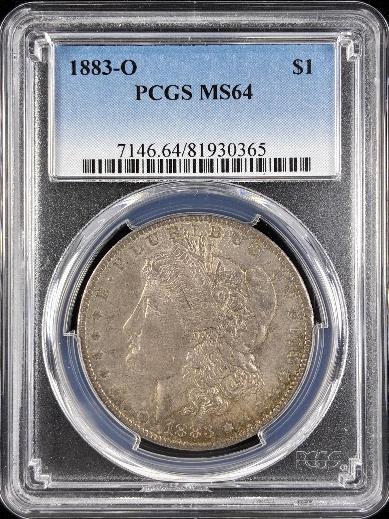 【雨安】【直播拍卖】【第0123期-评级币章】2026-01-10 周六 19:30 [评级美洲] USA 美国 1美元 (1878-1921) 摩根 1883年O  PCGS-MS64