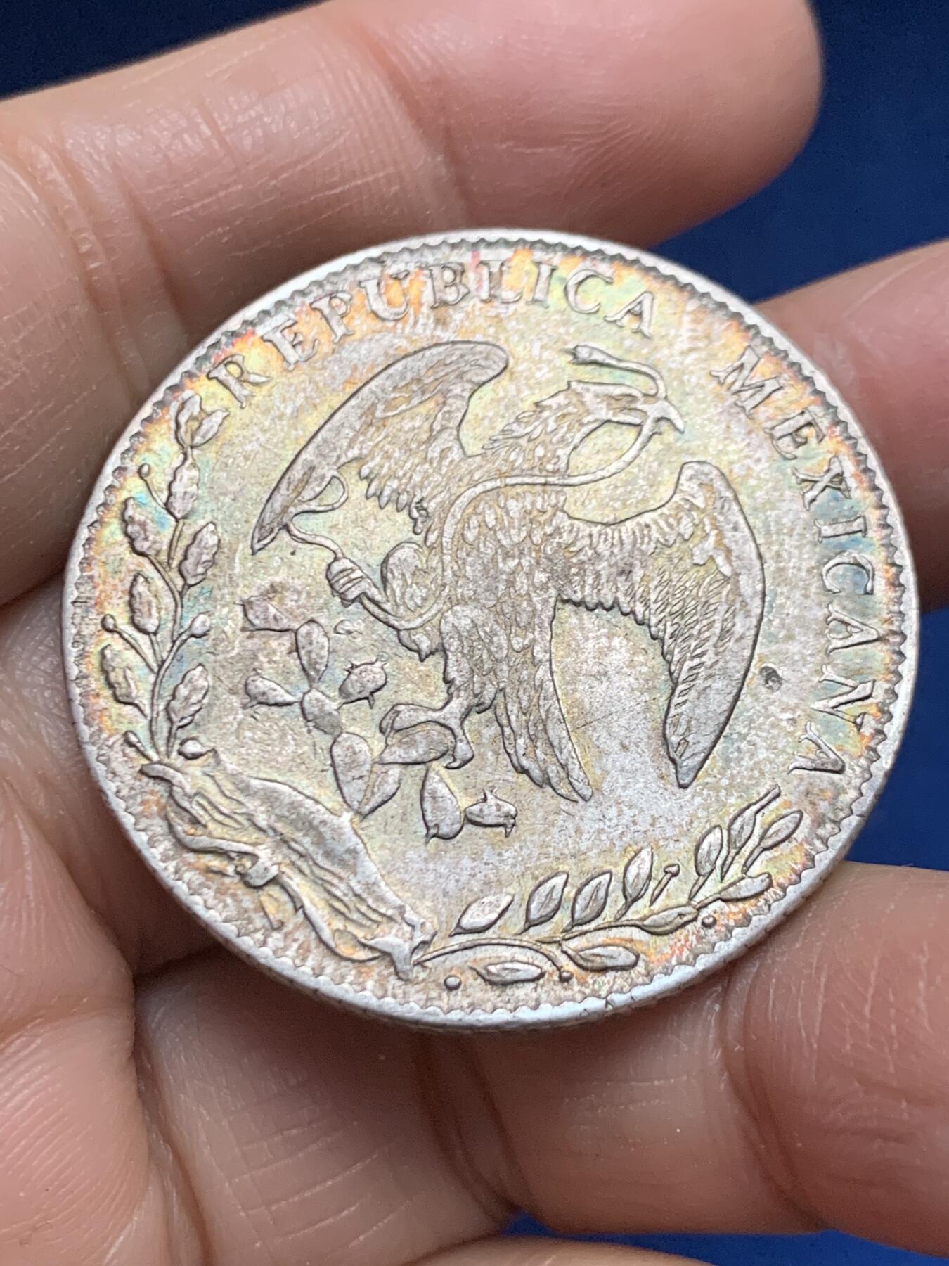 《竞宝斋》第455场 周日，周一 2场连拍 （全场包邮，欢迎送拍） 墨西哥 1885 GO RR 鹰洋8R银币