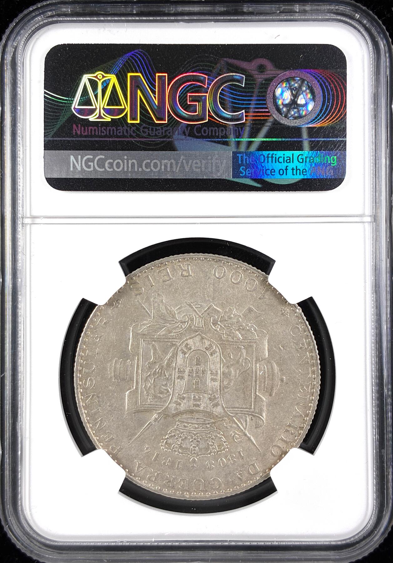 【雨安】【直播拍卖】【第0123期-评级币章】2026-01-10 周六 19:30 [评级欧洲] Portugal 葡萄牙 Kingdom 十进制 1000瑞斯 KM#0558 (1910) 半岛战争百年 1910年  NGC-AU53