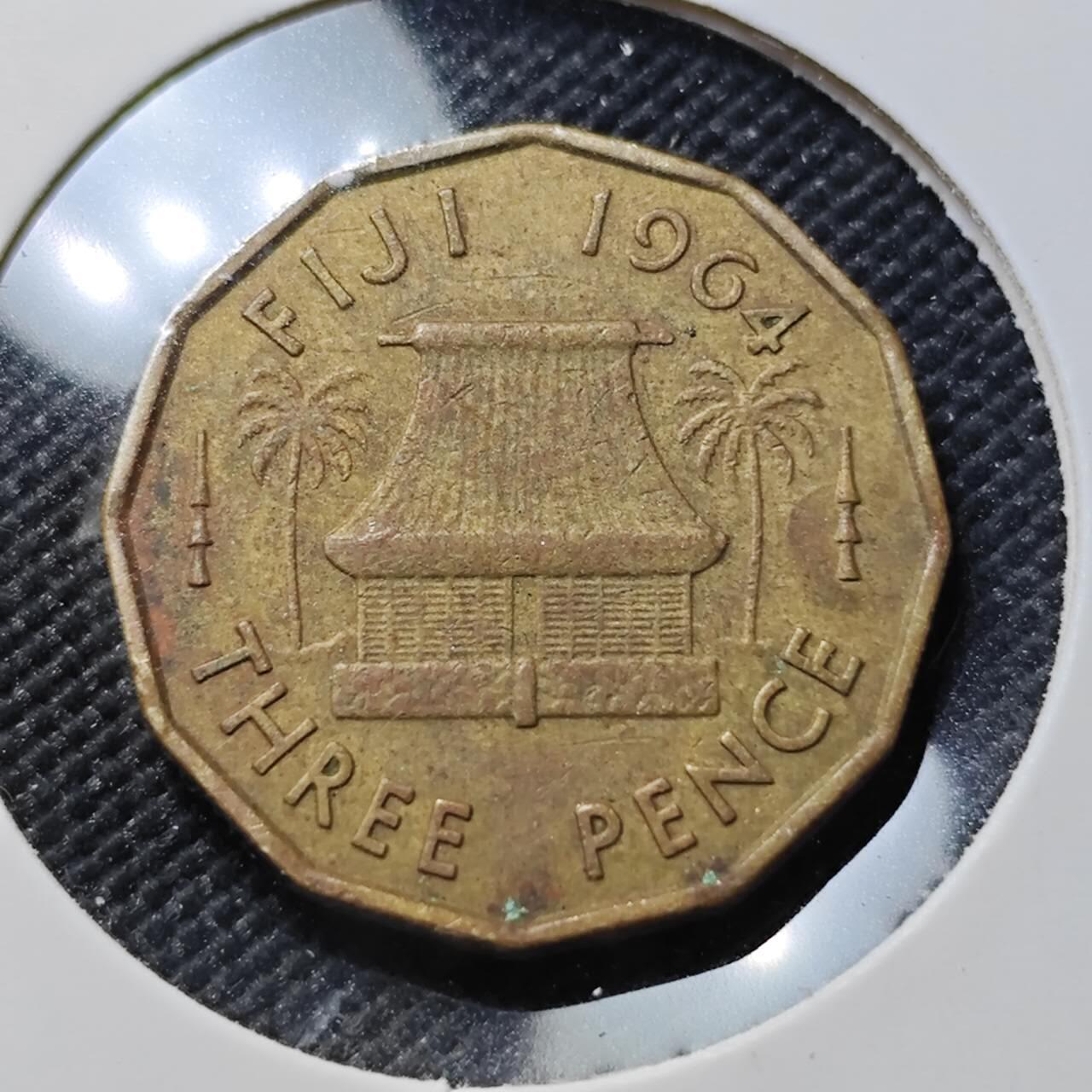 KK钱币收藏小铺  第386期  2月预留时间 周末发货  斐济3便士铜币