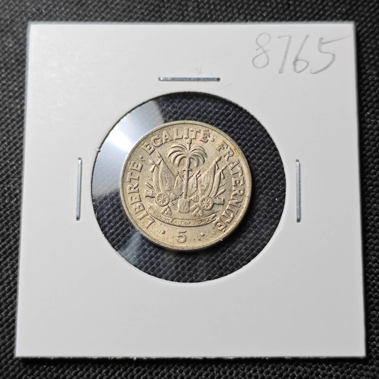 KK钱币收藏小铺  第387期  2月预留时间 周末发货  1958海地5分